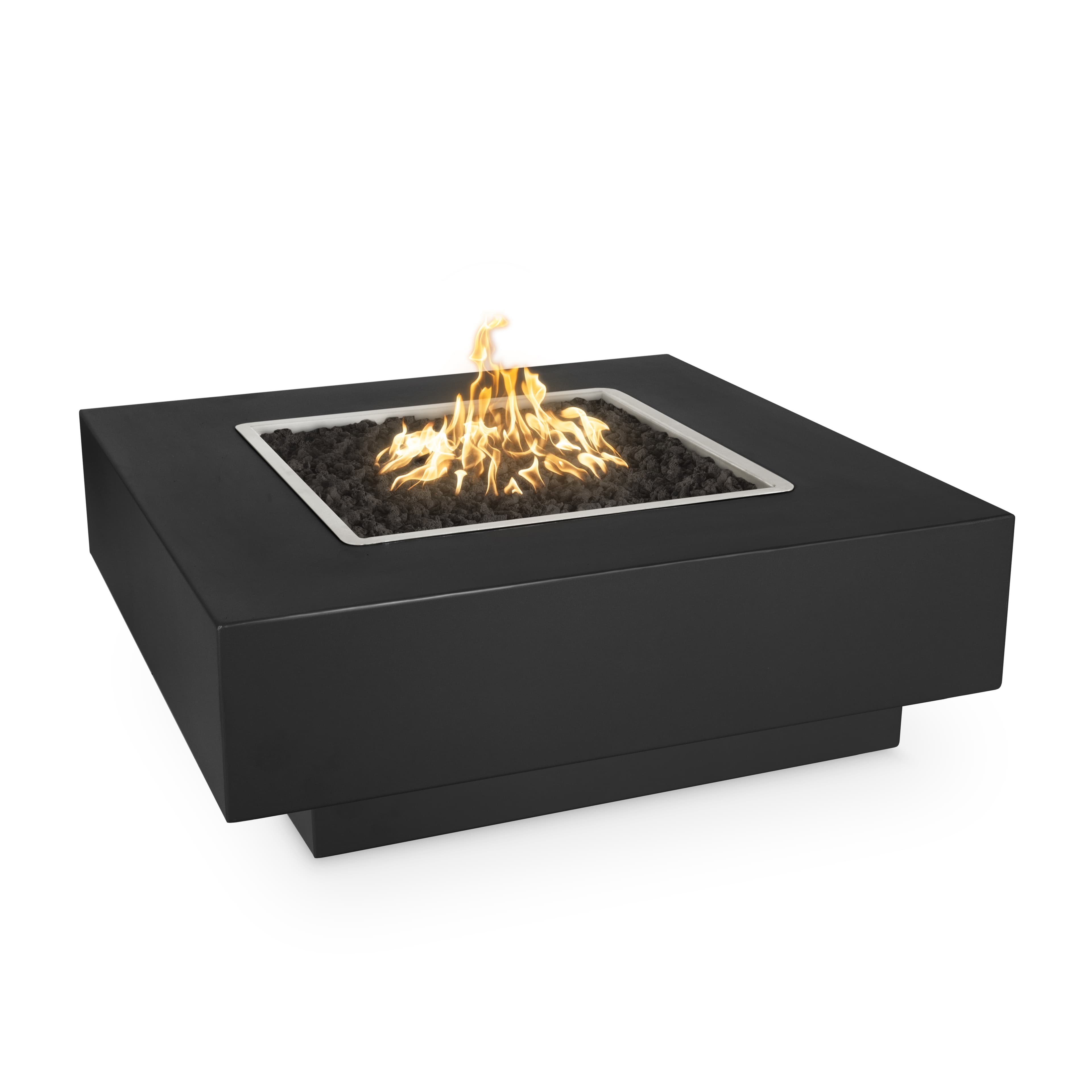 The Outdoor Plus Cabo 48-Inch Square 65,000 BTU Powder-Coated Steel Propane Gas Fire Pit Table with Plug & Play Ignition - White thumbnail 2