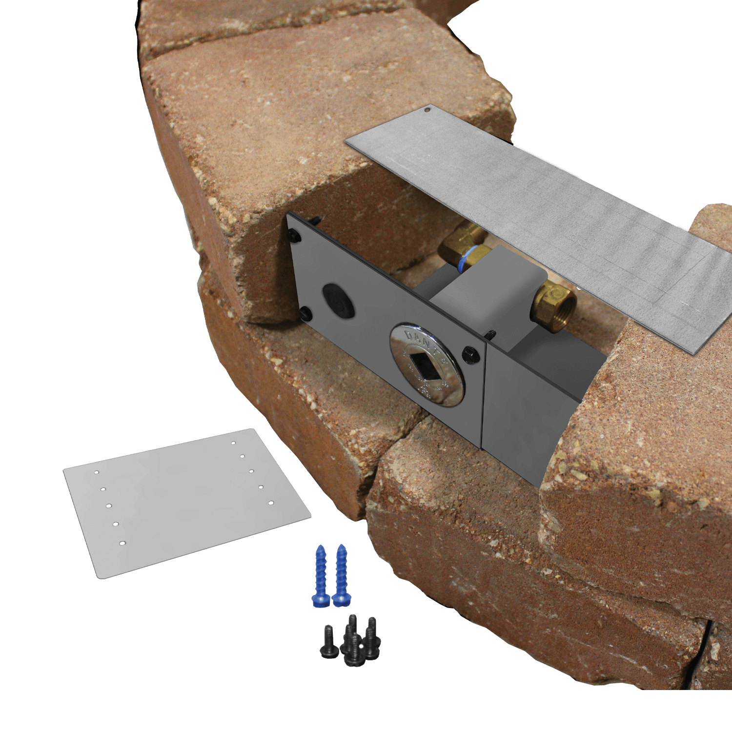 Firegear SRW Stone Paver Block Control Panel for Match Throw Burner Systems with Battery Spark Ignition
