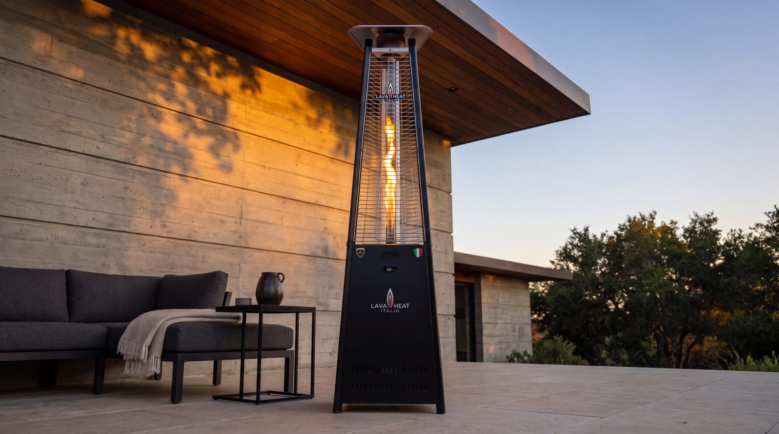 Lava Heat Italia 2G 66,000 BTU Gas Freestanding Flame Tower - Hammered Black thumbnail 2