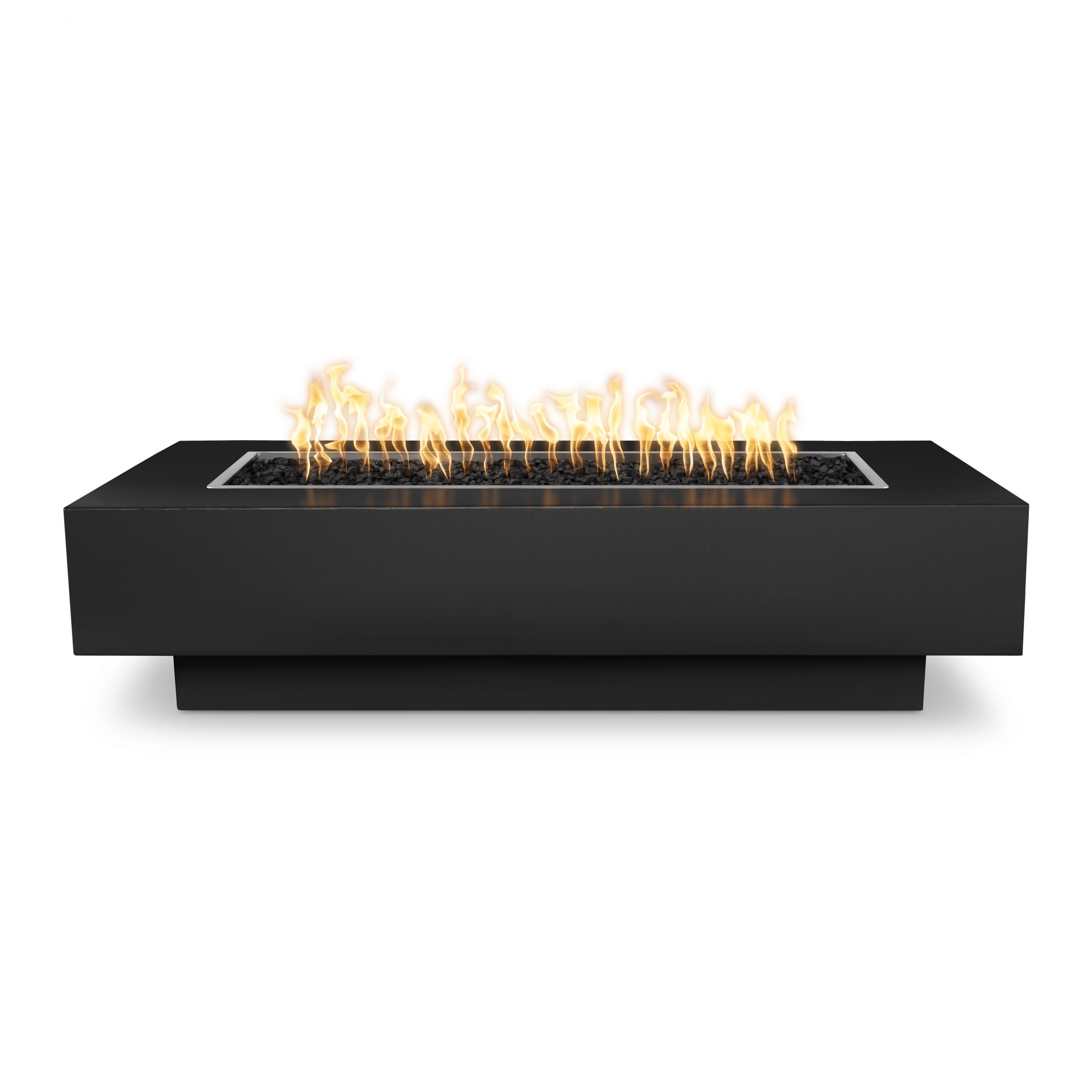The Outdoor Plus Coronado 84-Inch Rectangular 90,000 BTU Powder-Coated Steel Natural Gas Fire Pit with Match Lit Ignition - Pewter thumbnail 1