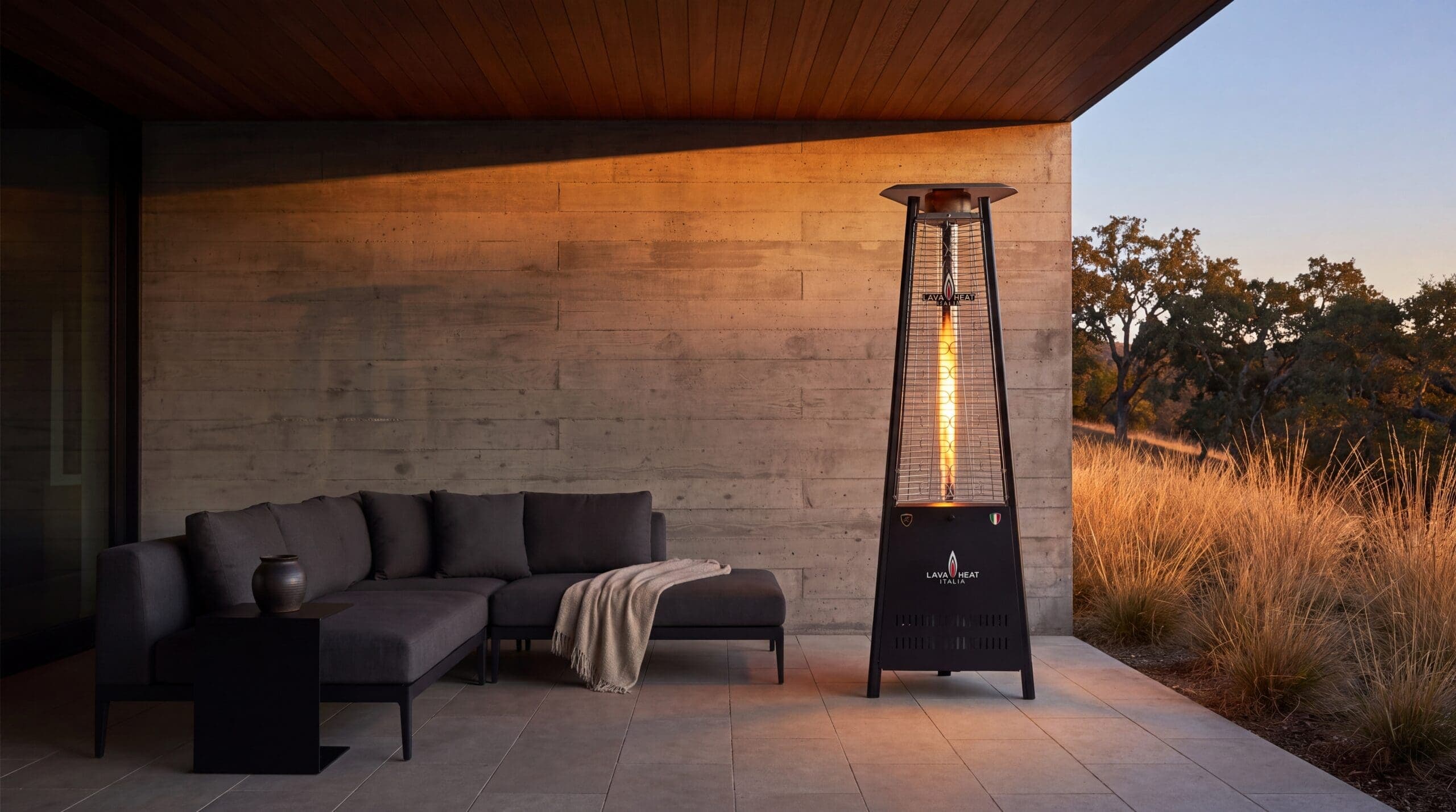 Lava Heat Italia Capri 42,000 BTU Gas Freestanding Patio Heater - Hammered Black thumbnail 3