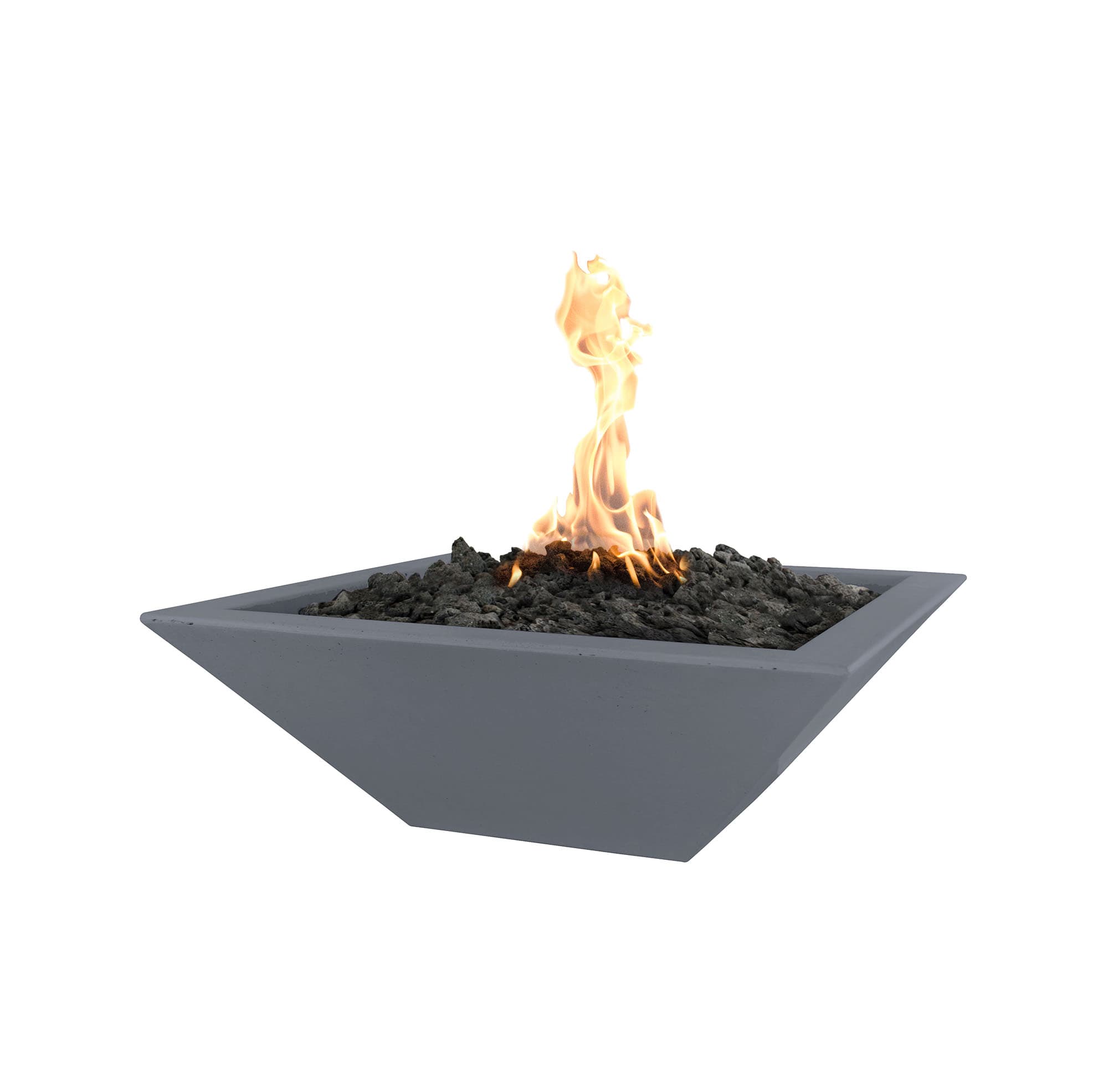 The Outdoor Plus Maya 30-Inch Square 65,000 BTU GFRC Concrete Propane Gas Fire Bowl with Electronic Ignition - Gray thumbnail 1