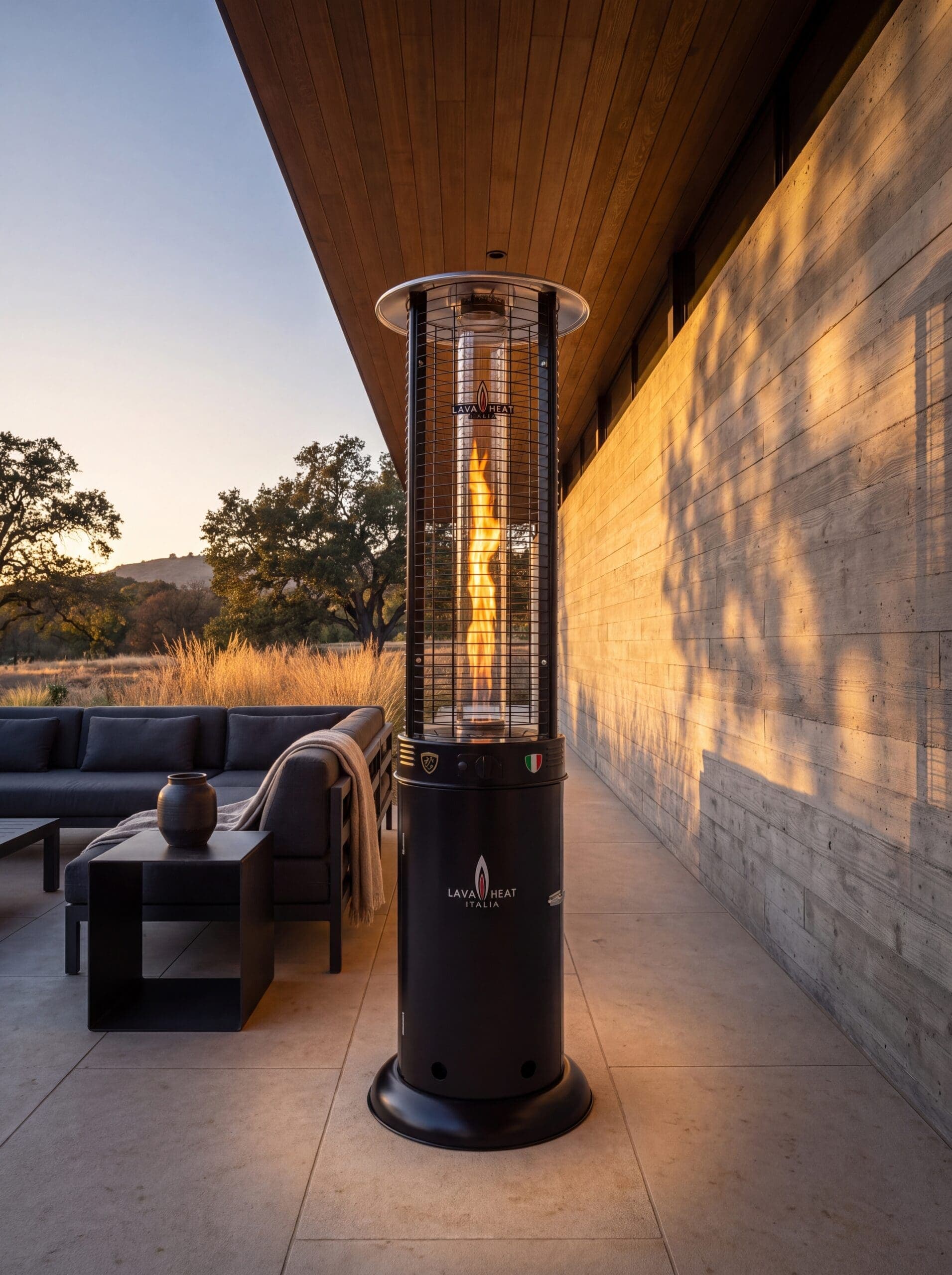 Lava Heat Italia Opus 56,000 BTU Gas Freestanding Flame Tower - Hammered Black thumbnail 2