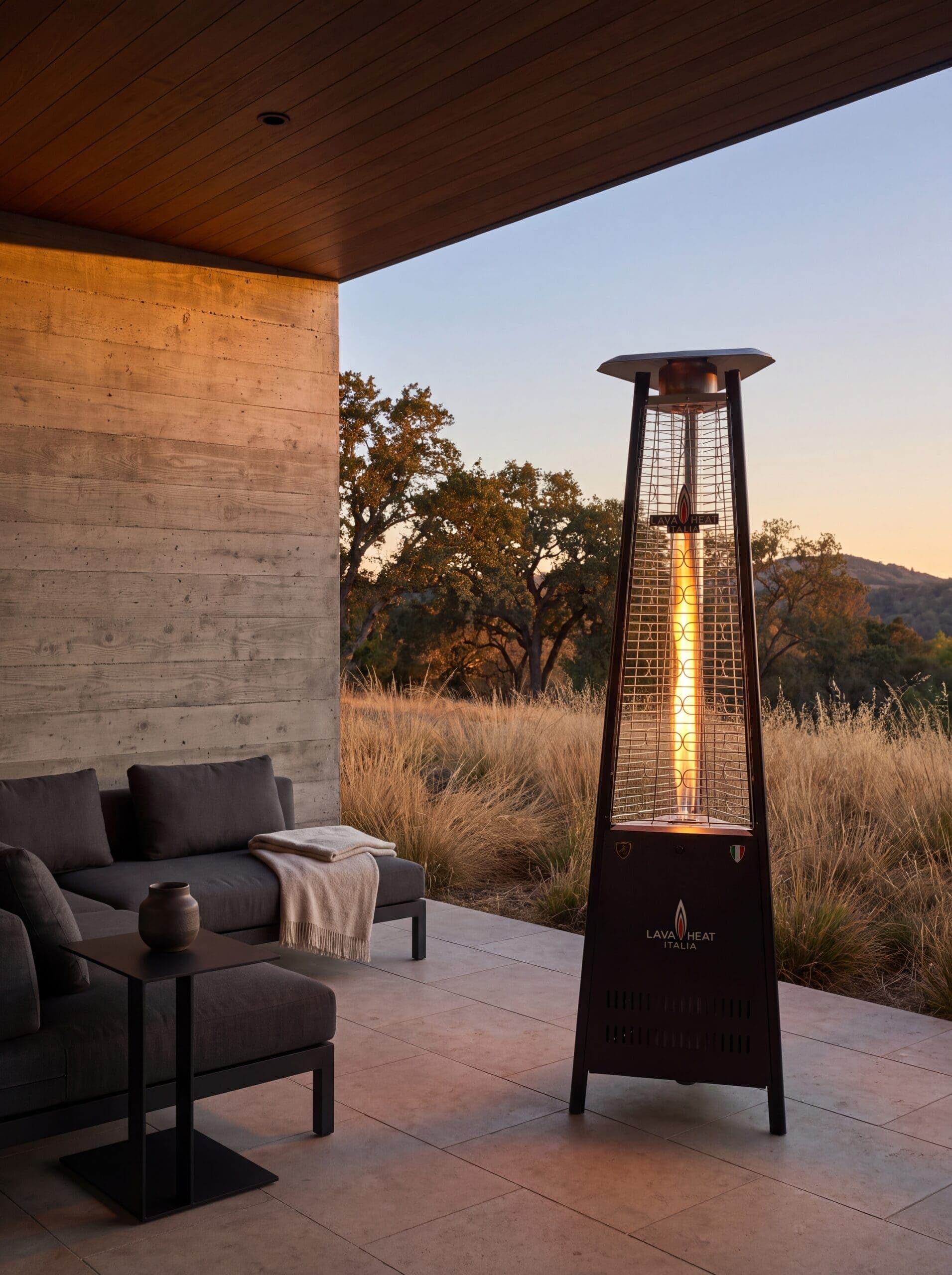 Lava Heat Italia Capri 42,000 BTU Gas Freestanding Patio Heater - Hammered Black thumbnail 6