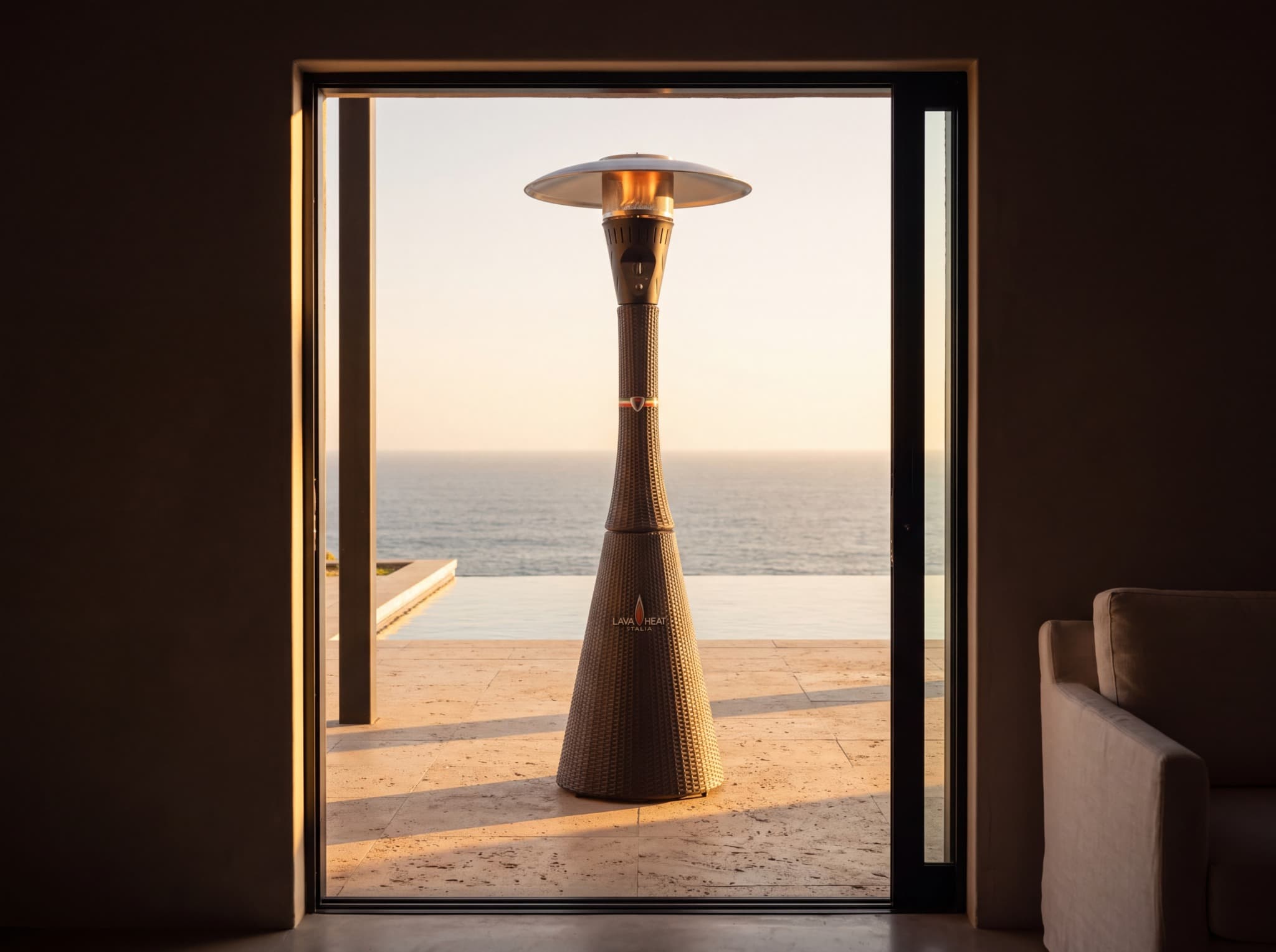 Lava Heat Italia Palermo 51,000 BTU Gas Rattan Patio Heater - Walnut thumbnail 2