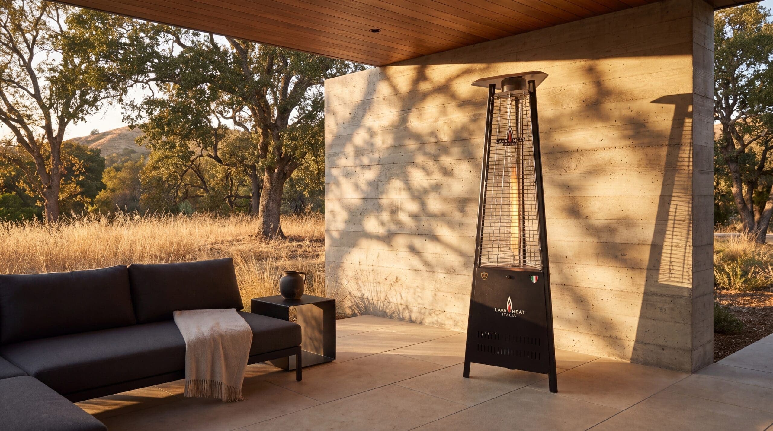 Lava Heat Italia Capri 42,000 BTU Gas Freestanding Patio Heater - Hammered Black thumbnail 2