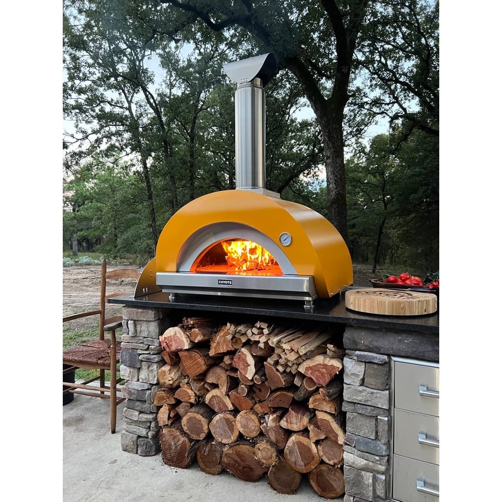 Coyote 40-Inch DUOMO Freestanding Wood-Fired Pizza Oven - Yellow thumbnail 6