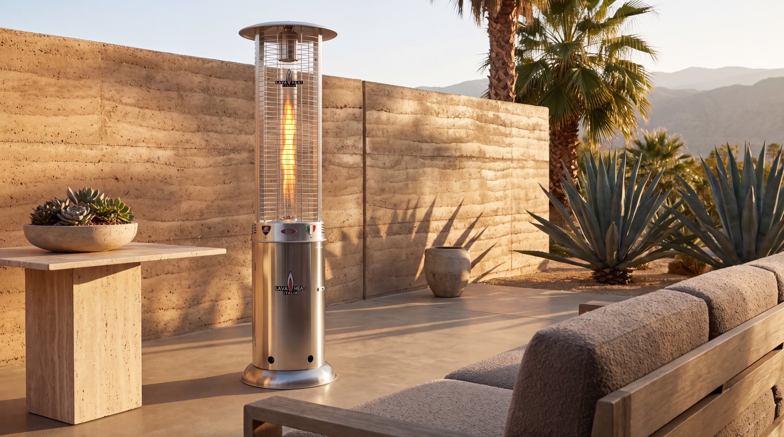 Lava Heat Italia Opus 56,000 BTU Gas Freestanding Flame Tower - Stainless Steel thumbnail 2
