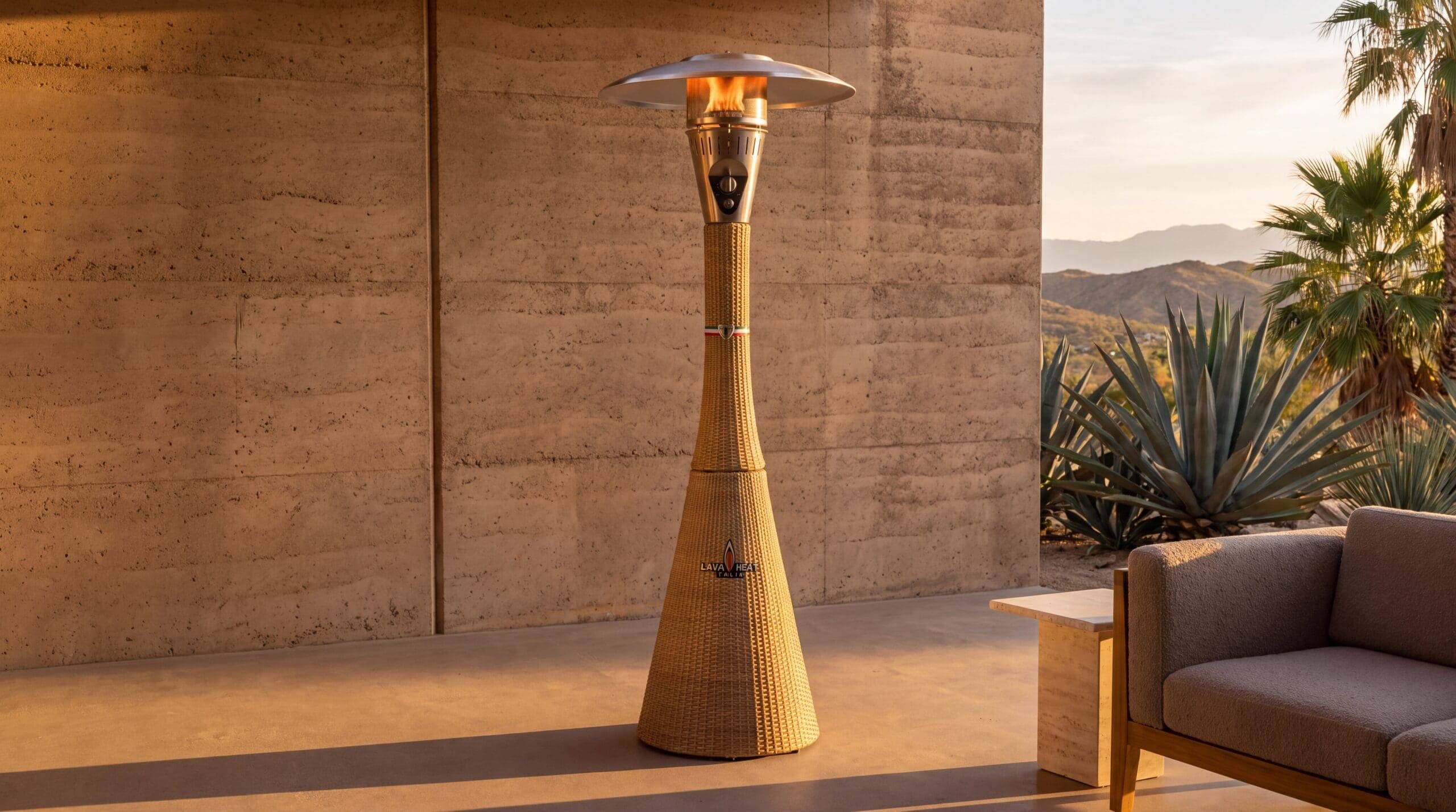 Lava Heat Italia Palermo 51,000 BTU Gas Rattan Patio Heater - Natural thumbnail 3