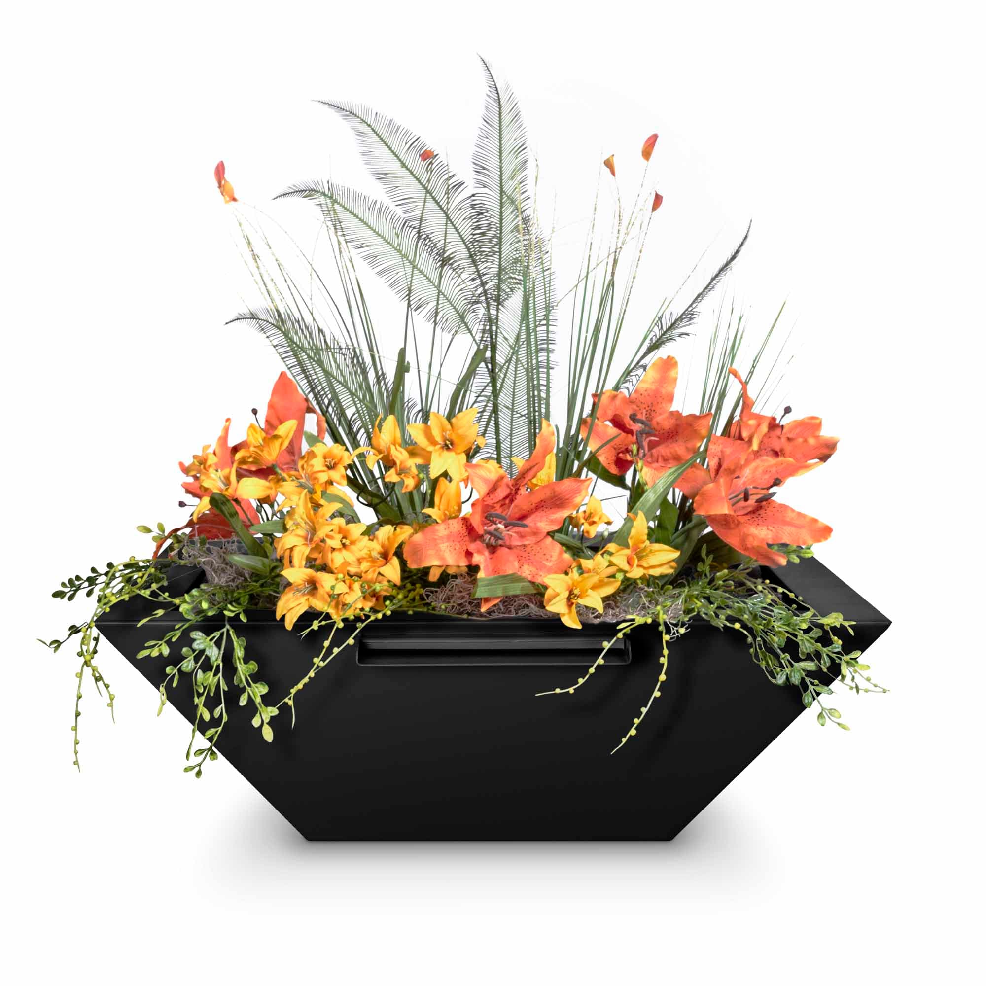 The Outdoor Plus Sedona 27-Inch Round 45,000 BTU Powder-Coated Steel Propane Gas Fire Bowl with Electronic Ignition - Gloss Black thumbnail 1
