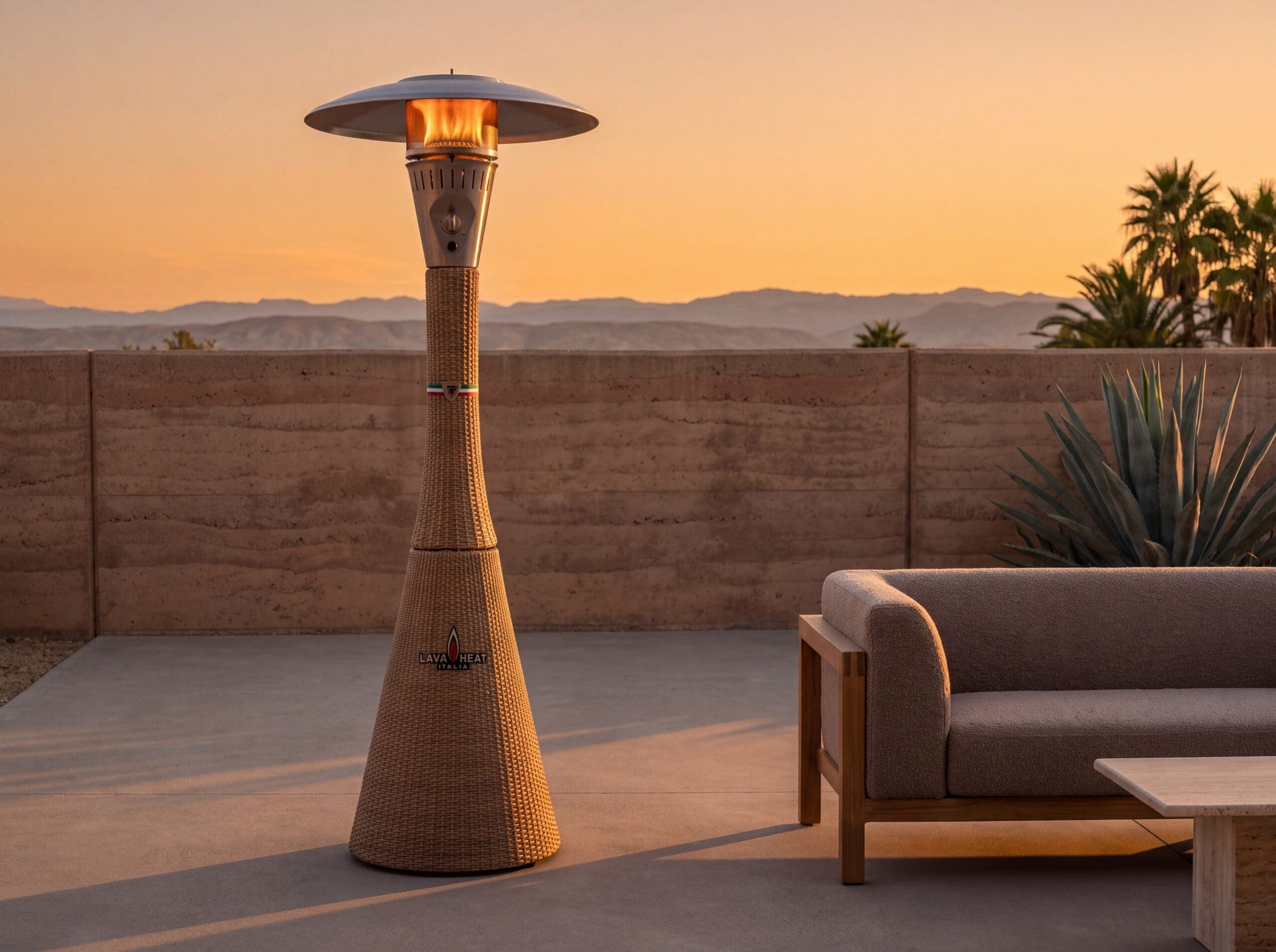 Lava Heat Italia Palermo 51,000 BTU Gas Rattan Patio Heater - Natural thumbnail 2