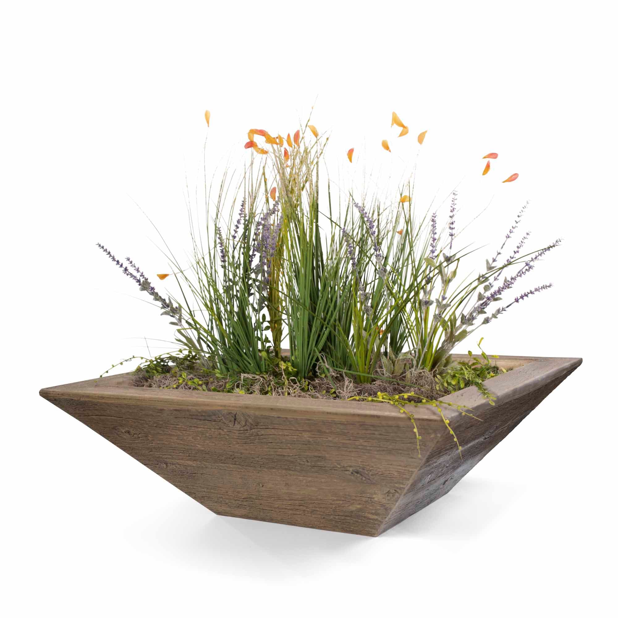 The Outdoor Plus Coronado 60-Inch Rectangular 65,000 BTU GFRC Concrete Natural Gas Fire Pit with Match Lit Ignition - Oak Wood Grain thumbnail 1