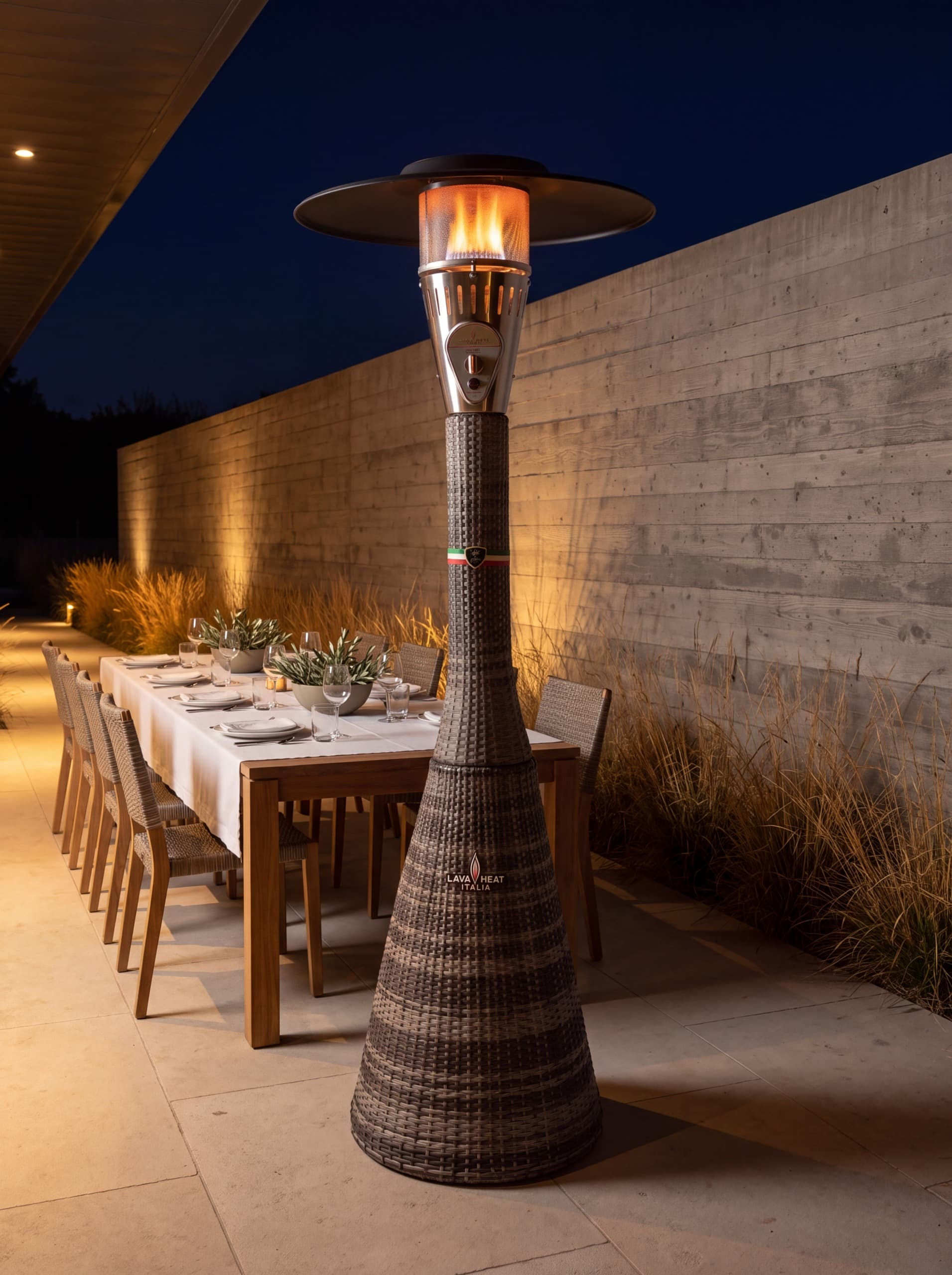 Lava Heat Italia Palermo 51,000 BTU Gas Rattan Patio Heater - Ash thumbnail 4
