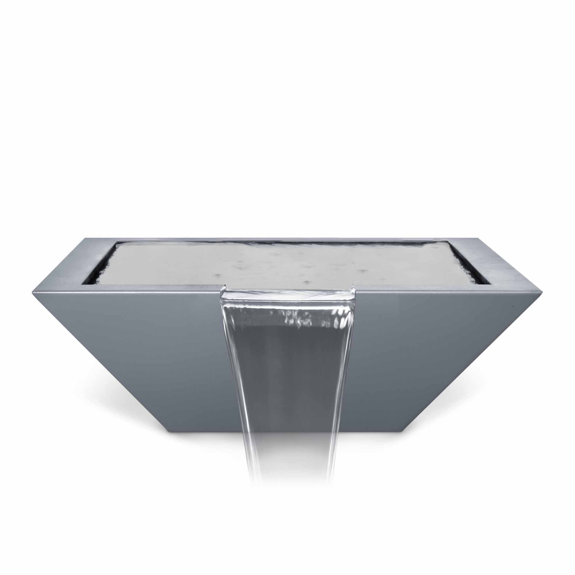 The Outdoor Plus Sedona 27-Inch Round 45,000 BTU Powder-Coated Steel Natural Gas Fire & Water Bowl with Match Lit Ignition - Gray