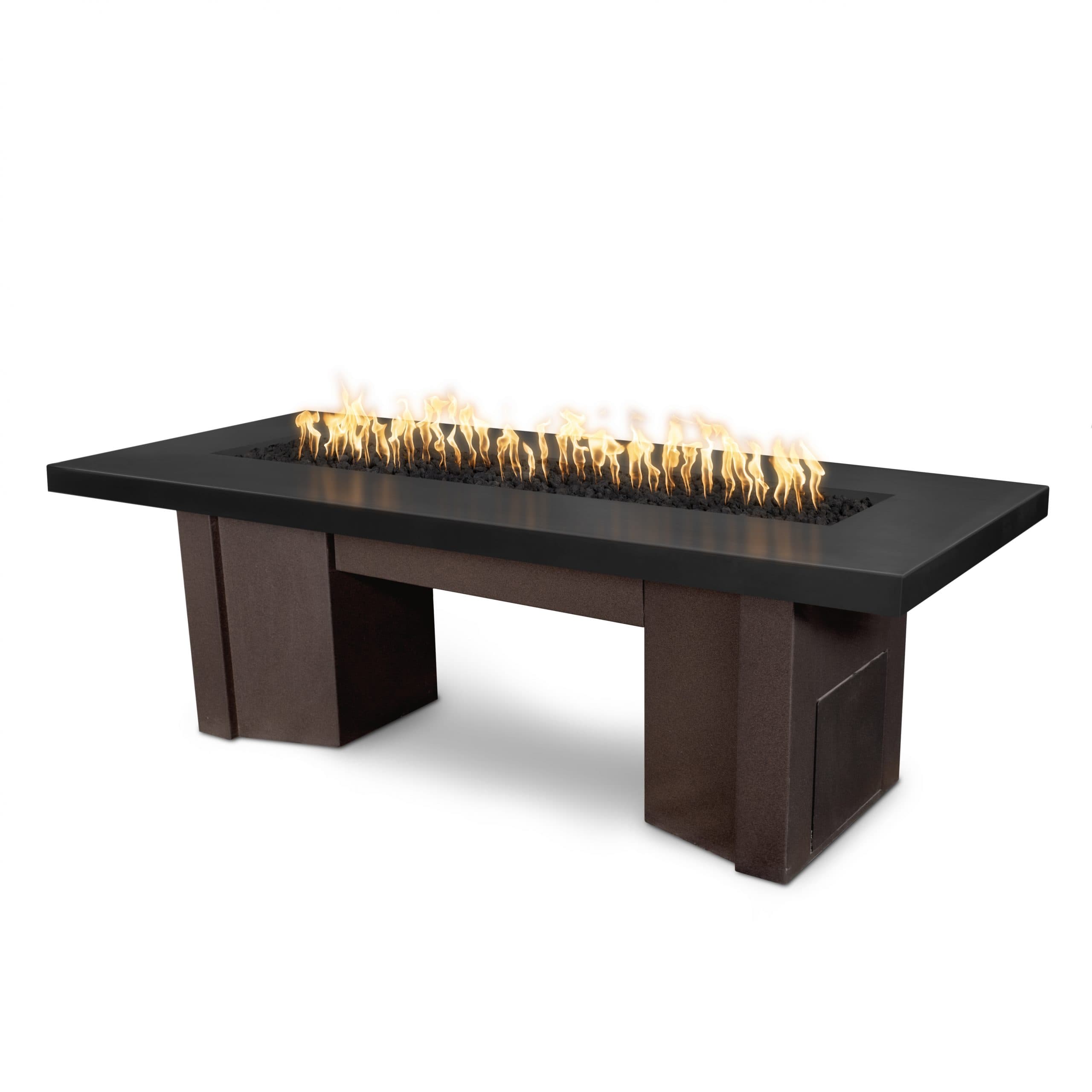The Outdoor Plus Cabo 56-Inch Rectangular 65,000 BTU GFRC Concrete Natural Gas Fire Pit Table with Plug & Play Ignition - Black thumbnail 1