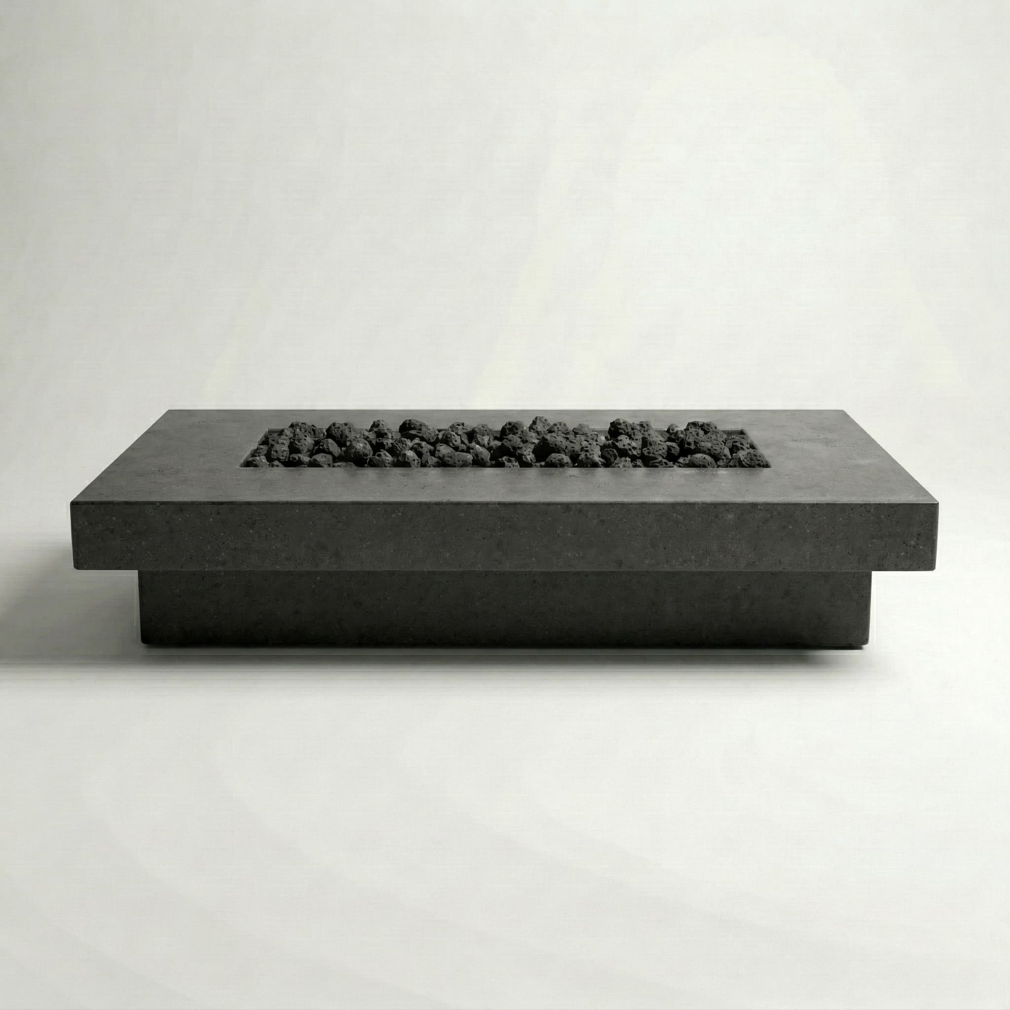 Prism Hardscapes Elevate 80-Inch 65,000 BTU Gas Rectangular Fire Pit Table in Pewter