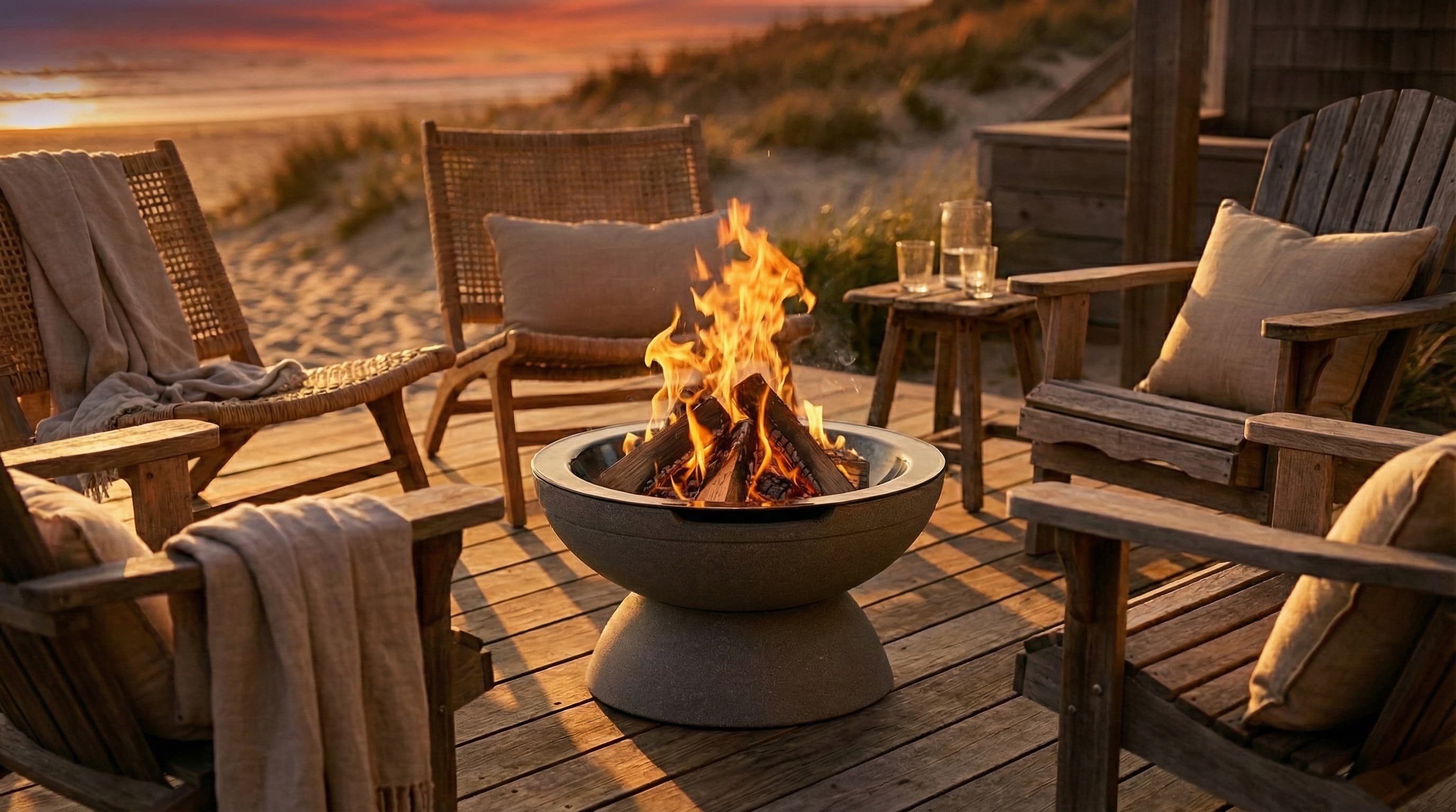 Prism Hardscapes Falo 21-Inch Wood-Burning Round Fire Bowl - Pebble Beach thumbnail 7