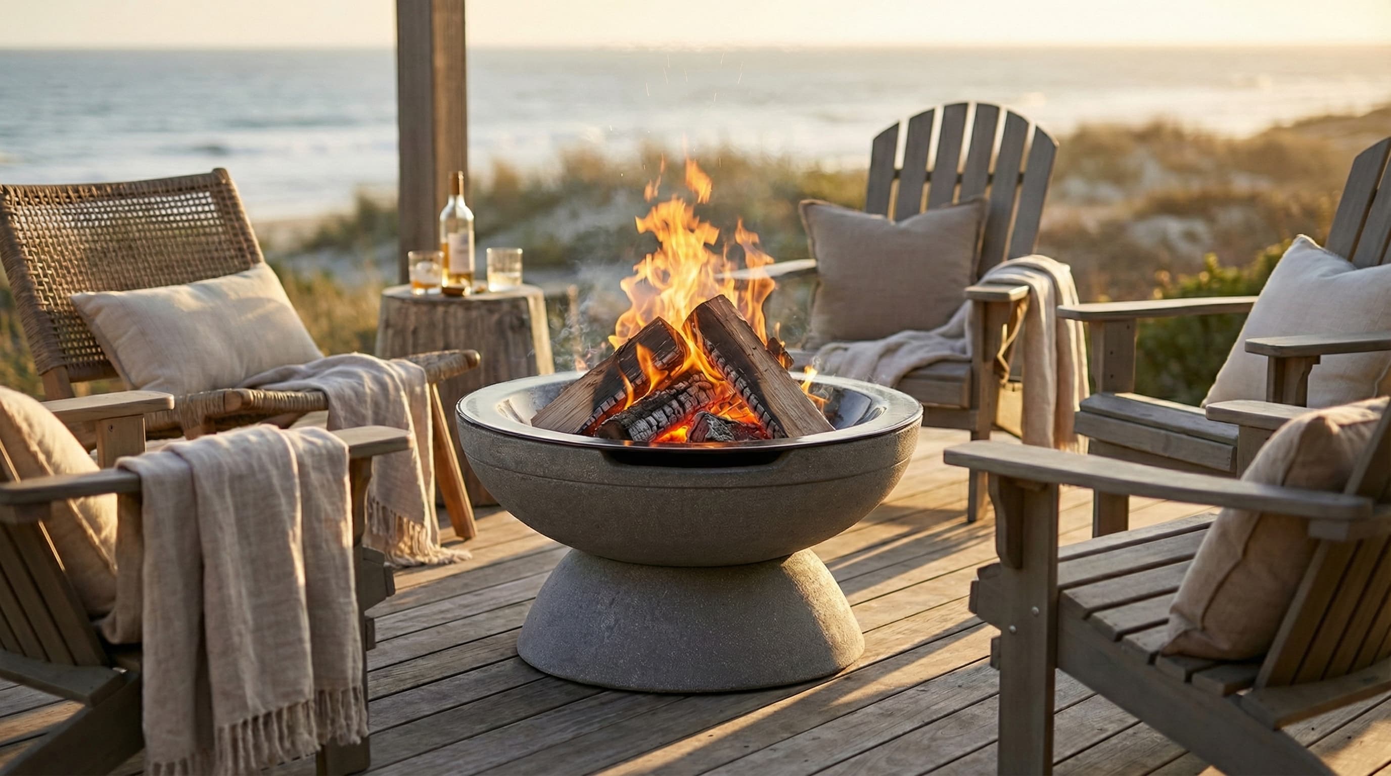 Prism Hardscapes Falo 21-Inch Wood-Burning Round Fire Bowl - Pebble Beach thumbnail 6