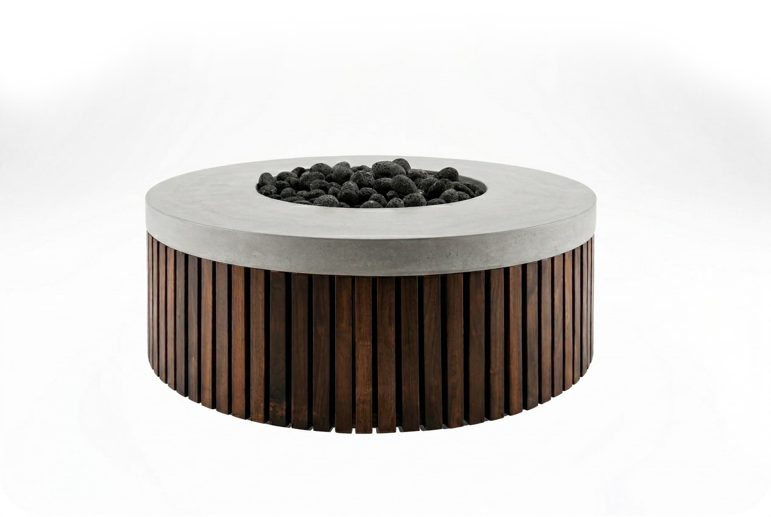 Prism Hardscapes Hampton 48-Inch Round 65,000 BTU Gas Fire Pit Bowl in Pewter