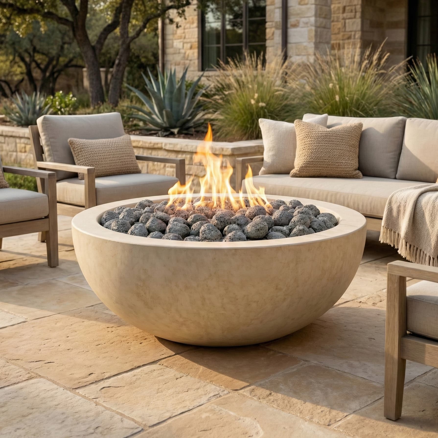 Prism Hardscapes Moderno 5 36-Inch 65,000 BTU Gas Round Fire Pit Bowl thumbnail 16