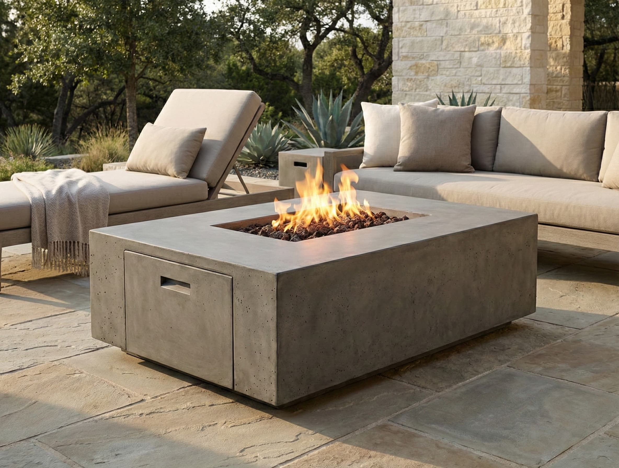 Prism Hardscapes Porto 58-Inch 65,000 BTU Gas Rectangular Fire Pit Table thumbnail 7