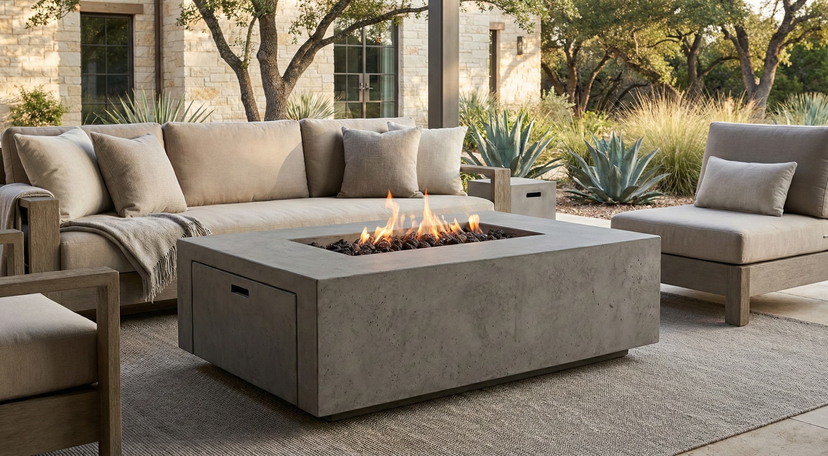 Prism Hardscapes Porto 58-Inch 65,000 BTU Gas Rectangular Fire Pit Table thumbnail 8