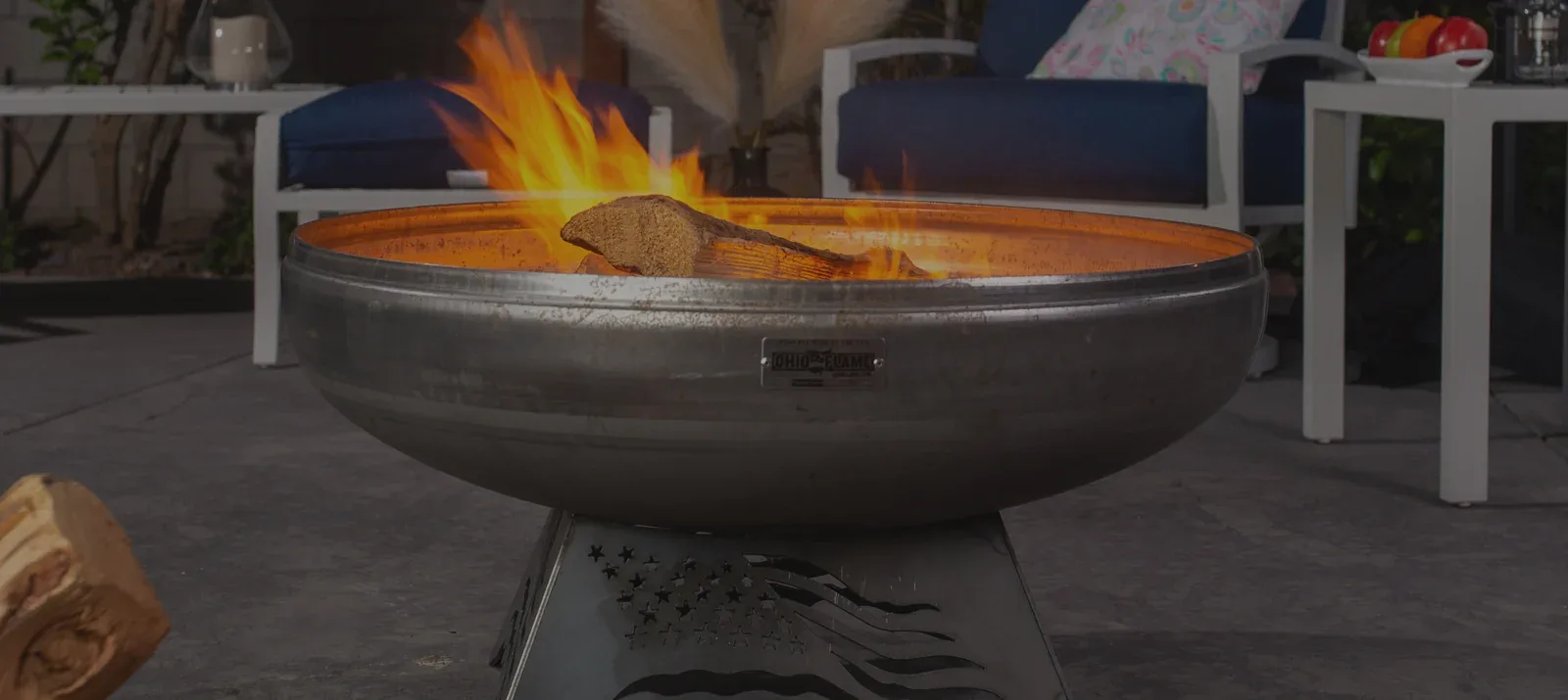 Gas fire pit covered for winter protection