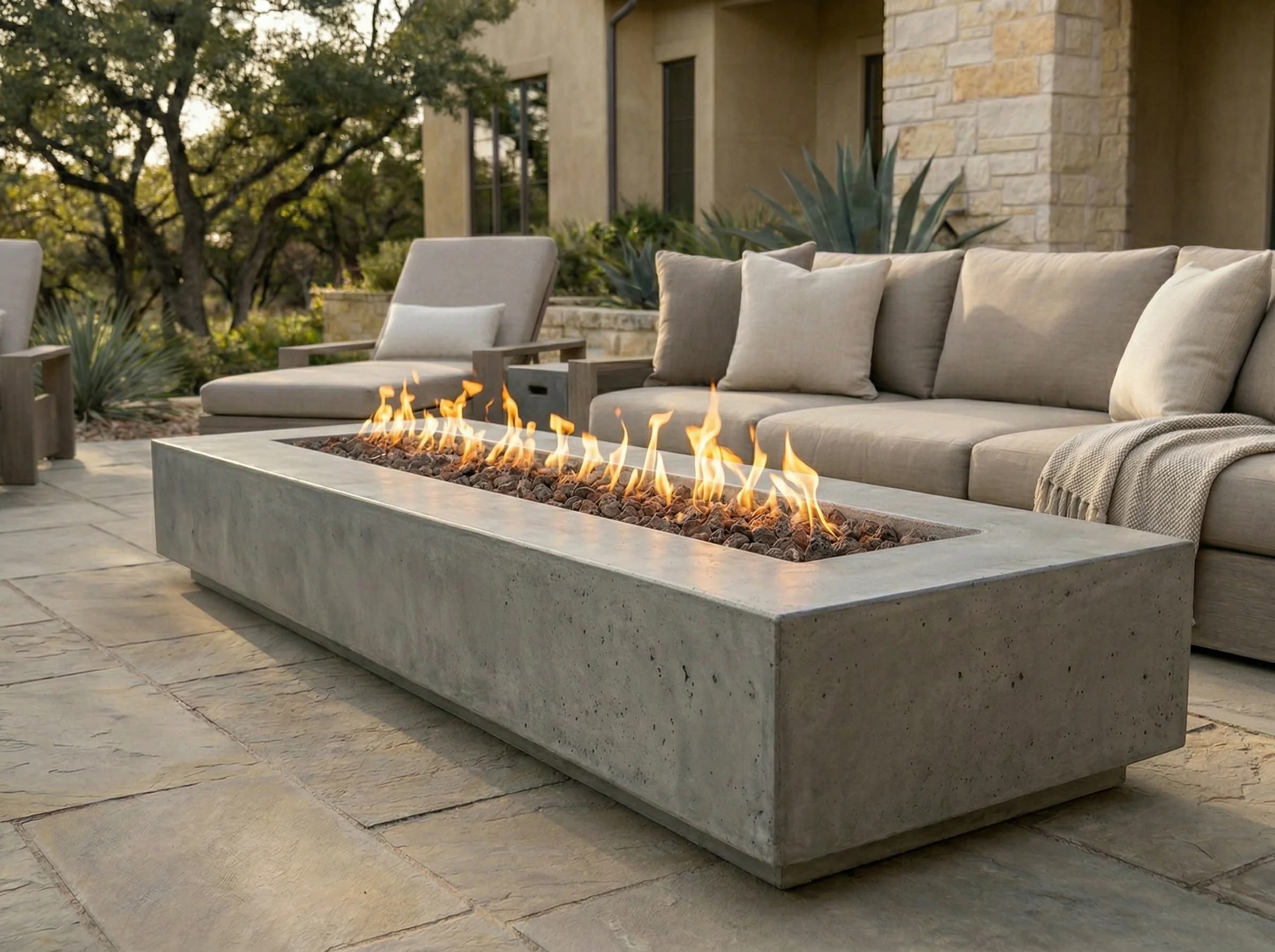 Prism Hardscapes Tavola 110 110-Inch 65,000 BTU Gas Rectangular Fire Pit Table — image 1