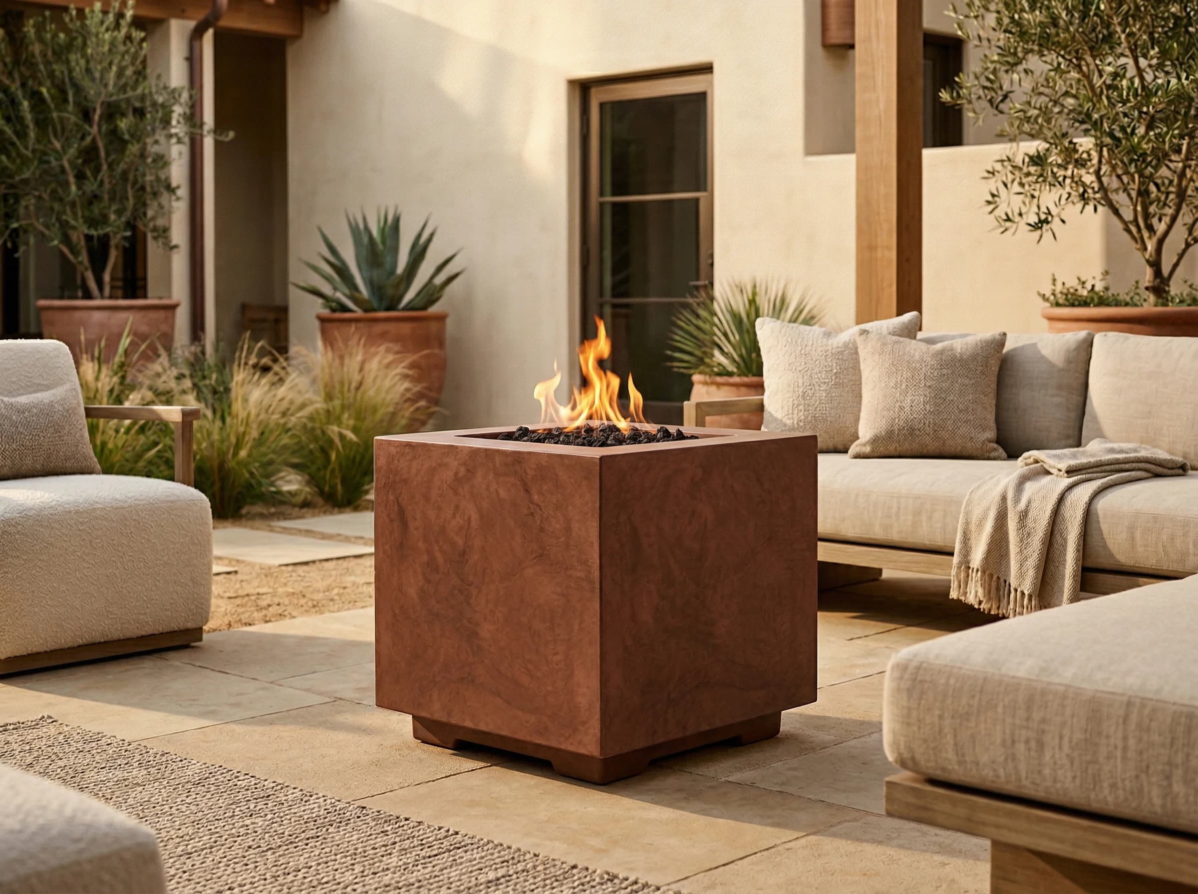 Prism Hardscapes Scatola 2 24-Inch 65,000 BTU Gas Round Fire Pit Bowl in Cafe