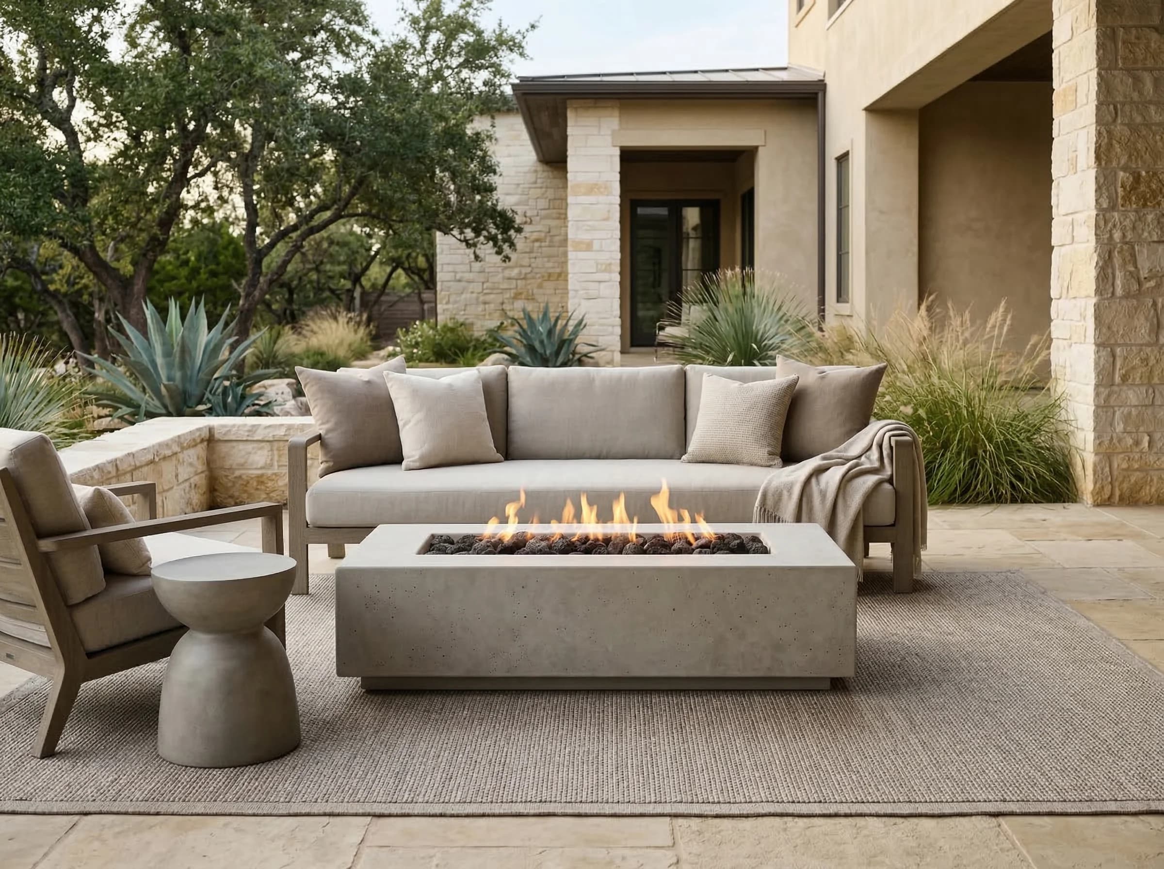 Prism Hardscapes Tavola 4 66-Inch 65,000 BTU Propane Gas Rectangular Fire Pit Table - Coastal — image 1