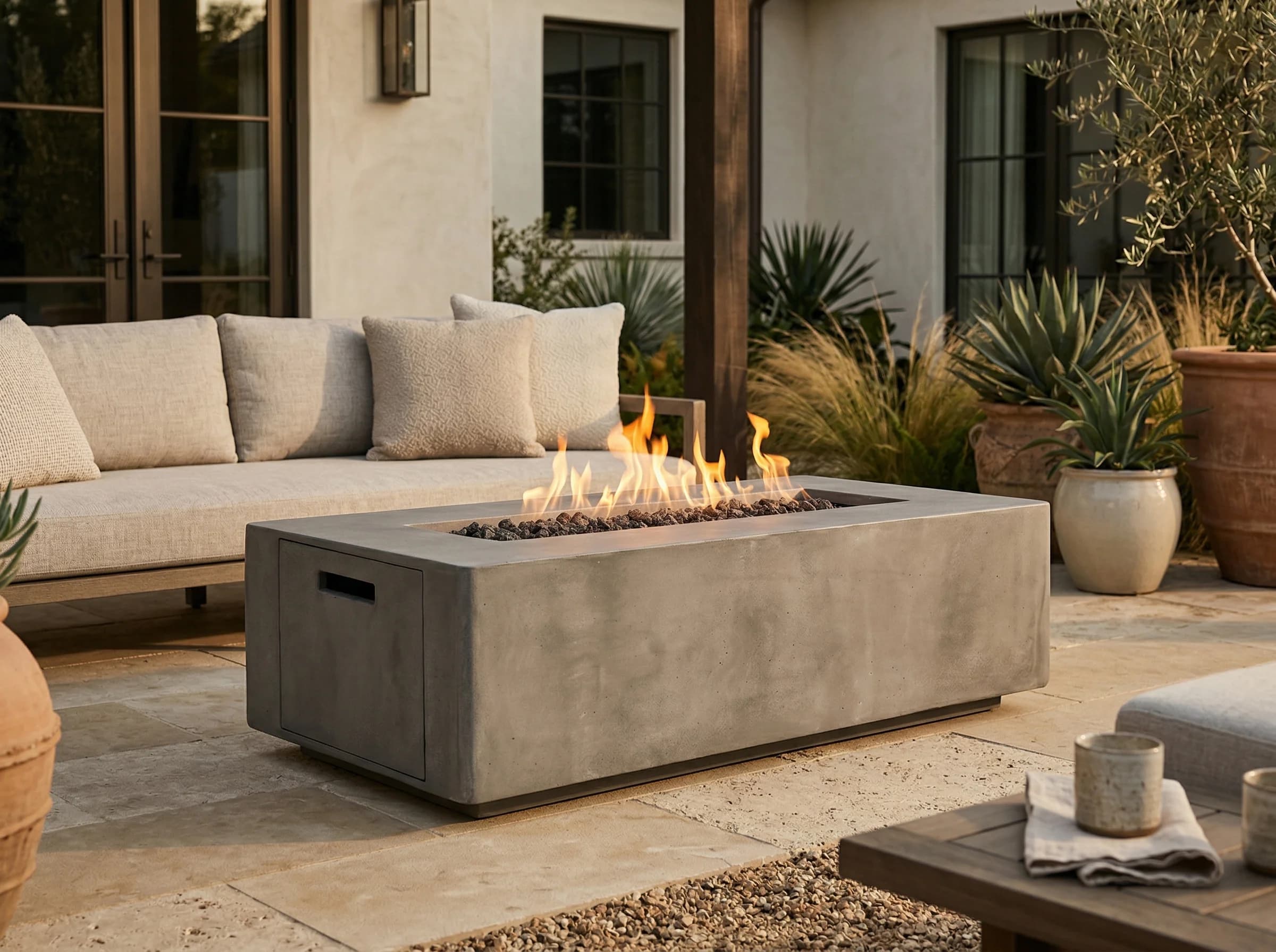 Prism Hardscapes Porto 60-Inch 65,000 BTU Gas Rectangular Fire Pit Table — image 1