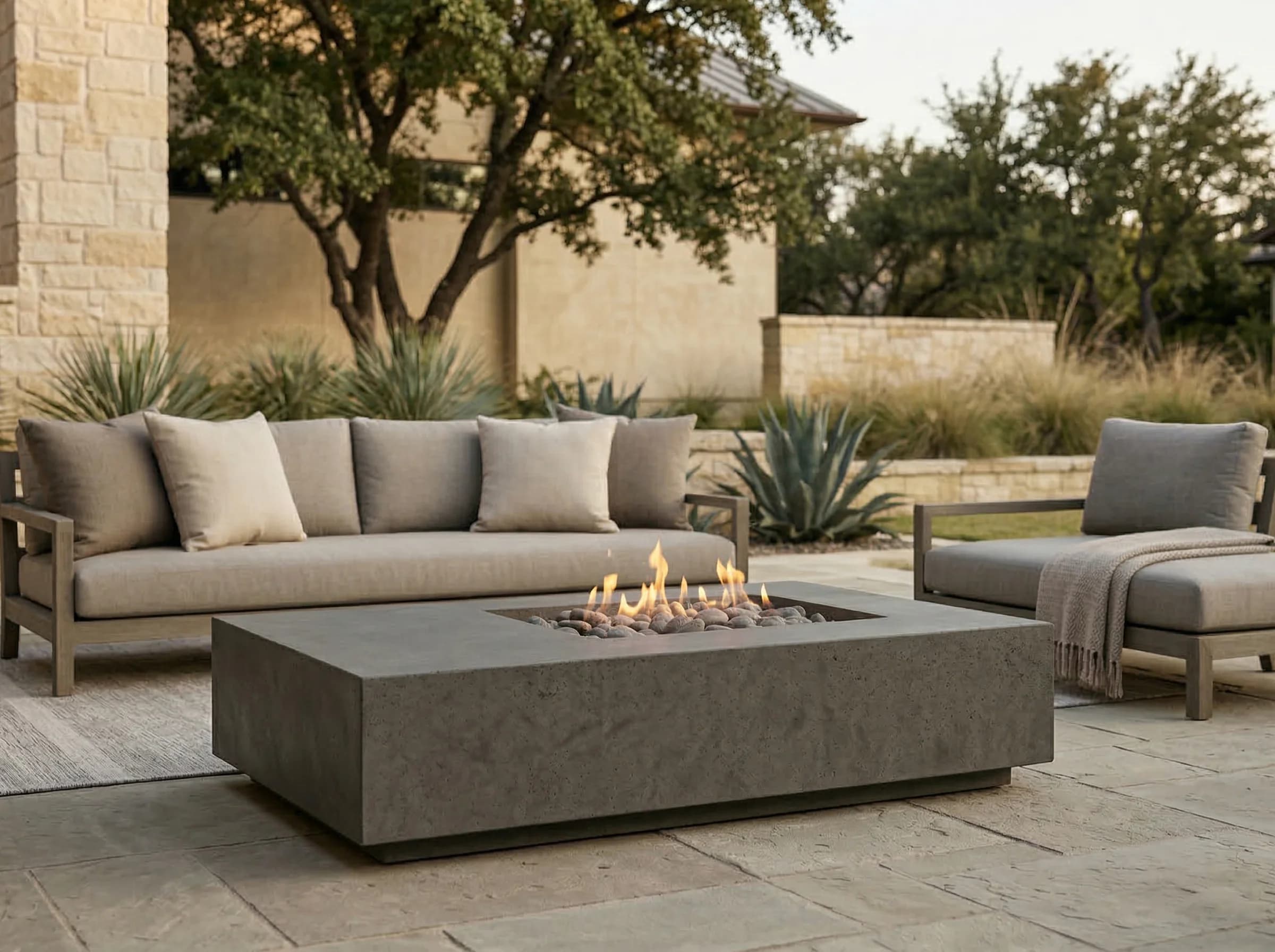Prism Hardscapes Tavola 5 80-Inch 65,000 BTU Natural Gas Rectangular Fire Pit Table - Ultra White — image 1