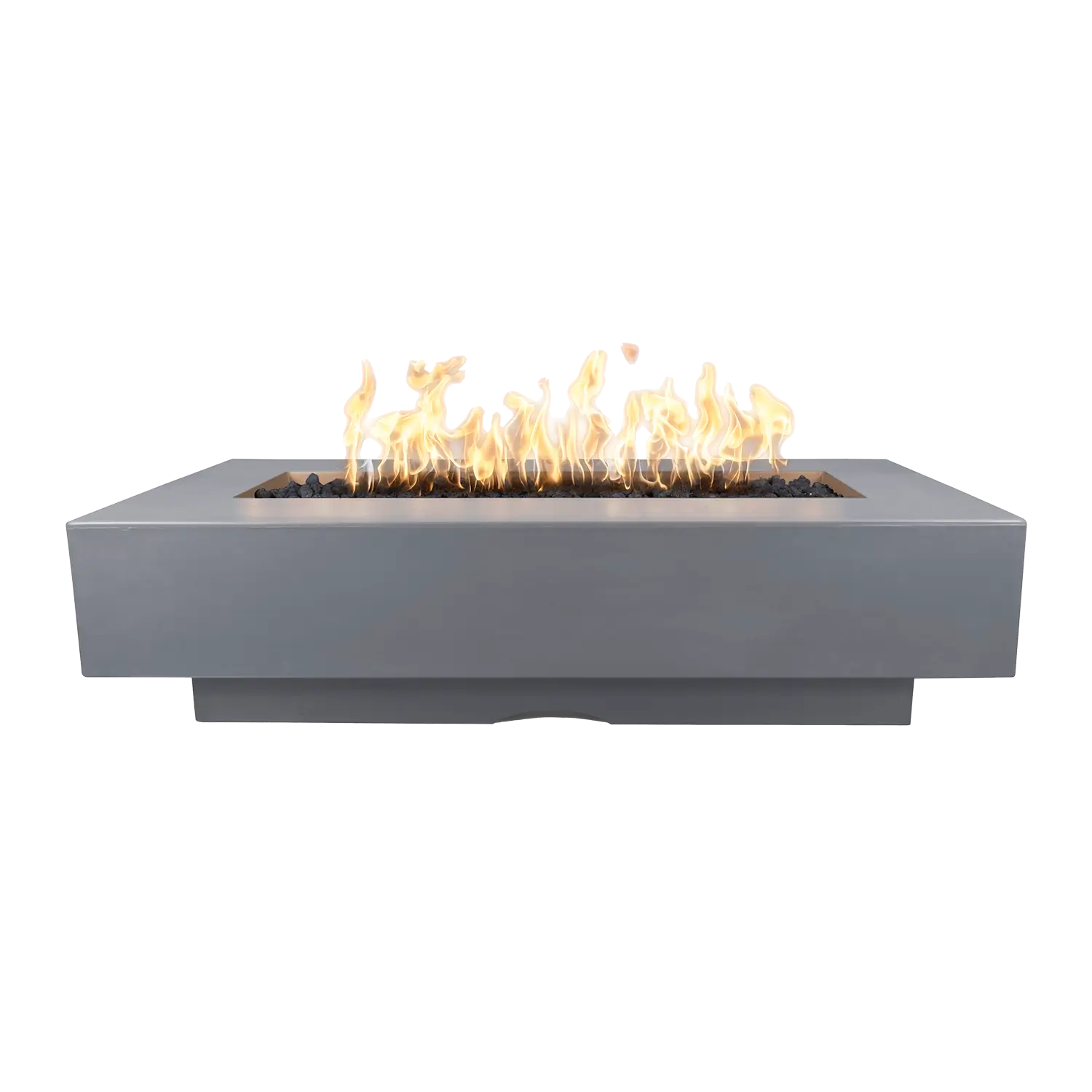 The Outdoor Plus Del Mar 84-Inch Rectangular 65,000 BTU GFRC Concrete Propane Gas Fire Pit Table with Plug & Play Ignition - Gray — image 1