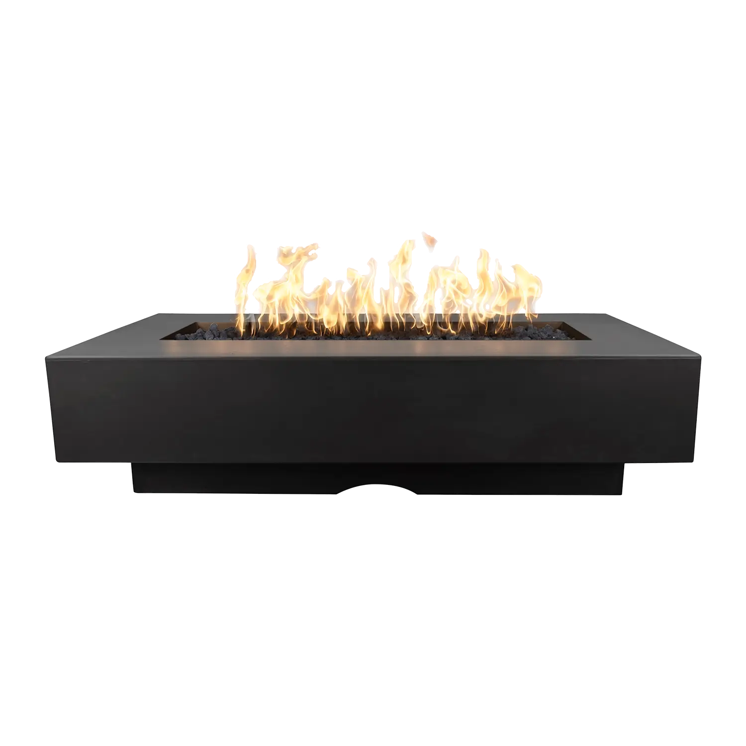 The Outdoor Plus Del Mar 72-Inch Rectangular 65,000 BTU GFRC Concrete Propane Gas Fire Pit Table with Plug & Play Ignition - Black — image 1