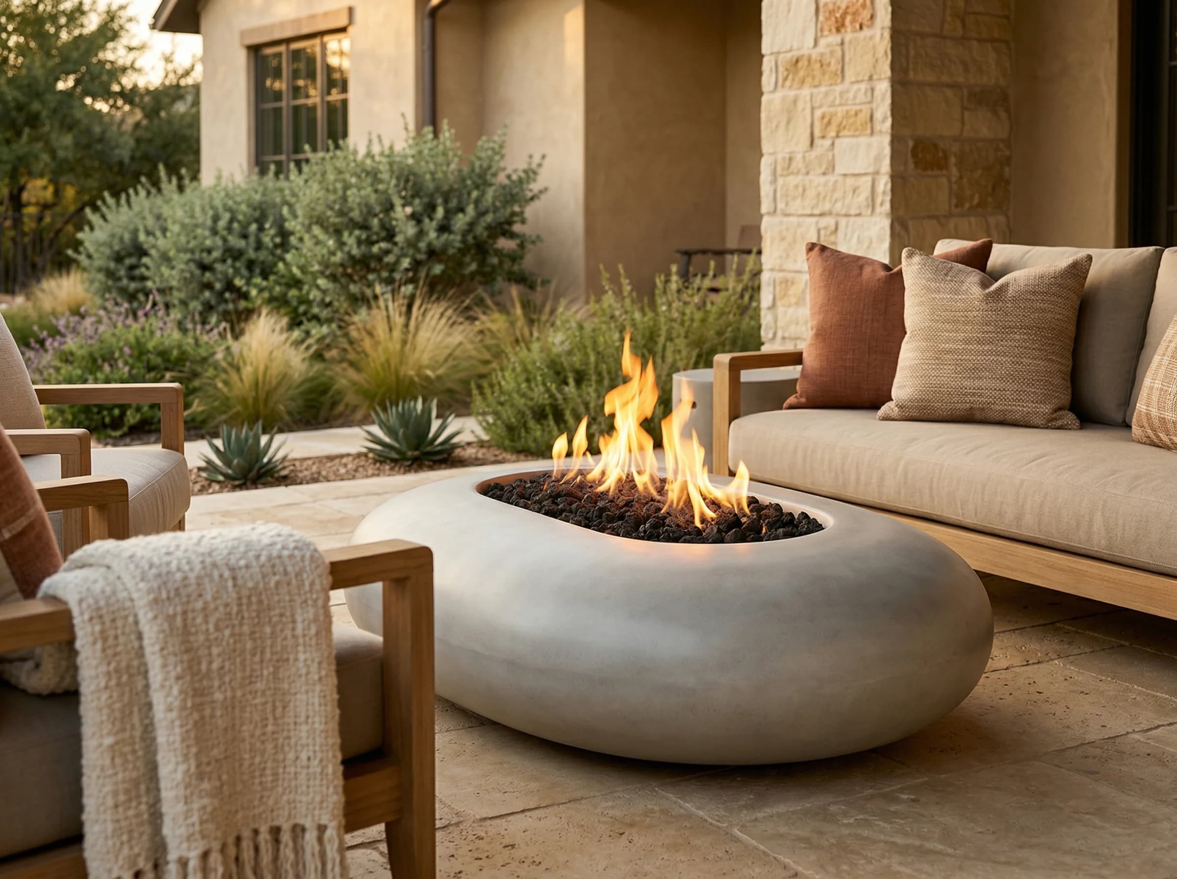 Prism Hardscapes Pebble 56-Inch 65,000 BTU Propane Gas Fire Pit Bowl - Ebony — image 1
