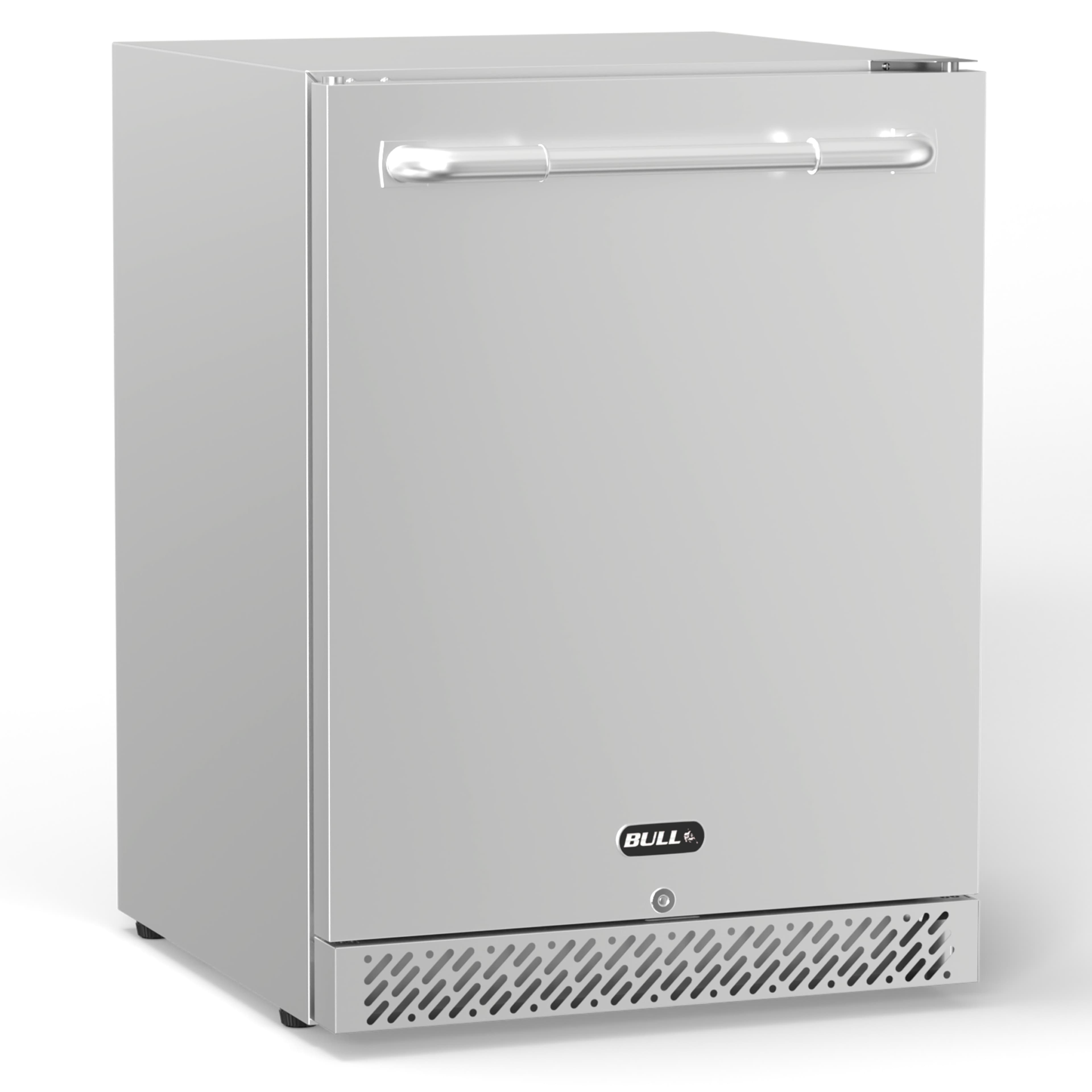 Bull BBQ 24-Inch 5.6 Cu. Ft. Capacity Stainless Steel Outdoor Rated Compact Refrigerator with Locking Door