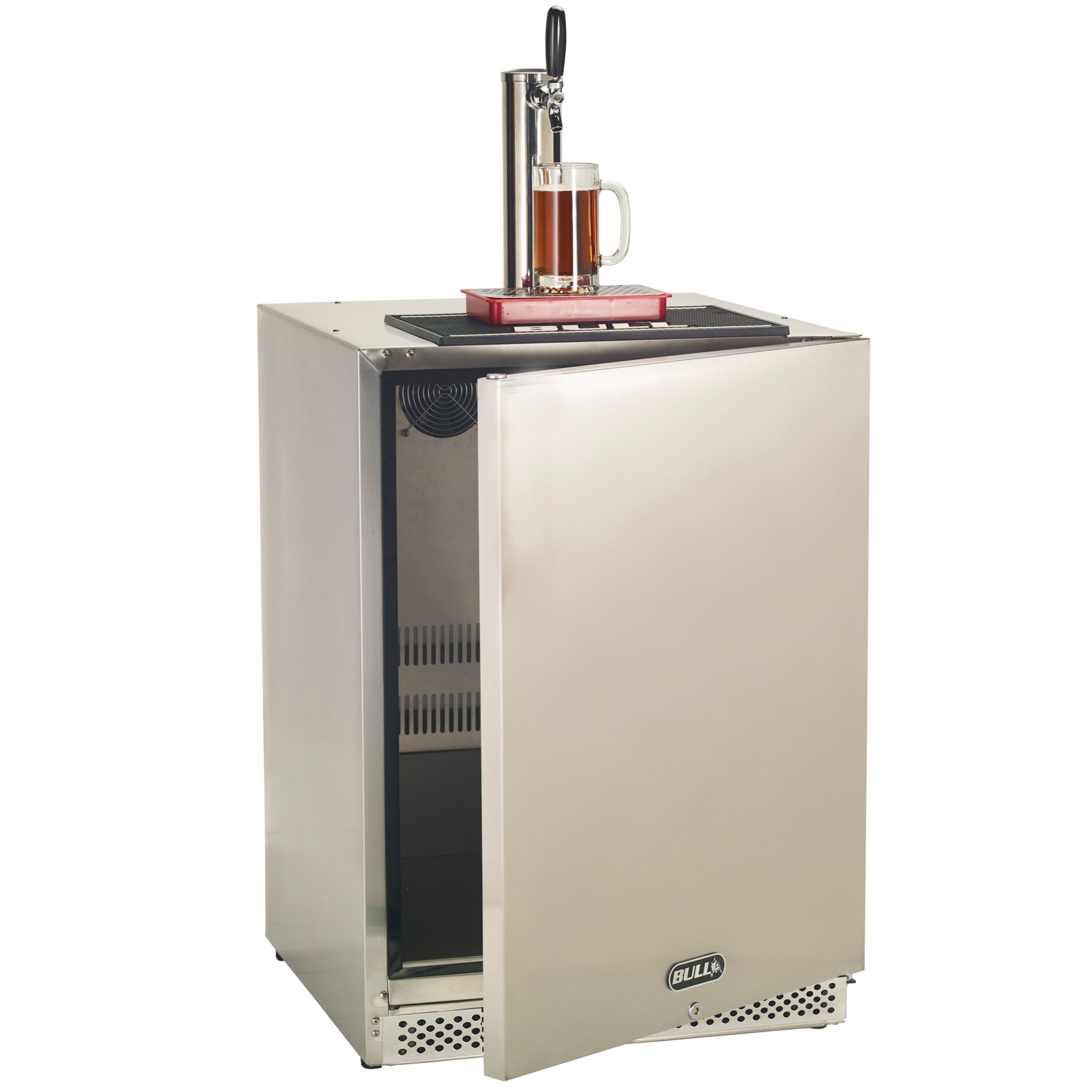 Bull BBQ 24-Inch 6.6 Cu. Ft. Outdoor Rated Single Tap Beer Dispenser Kegerator with Locking Door
