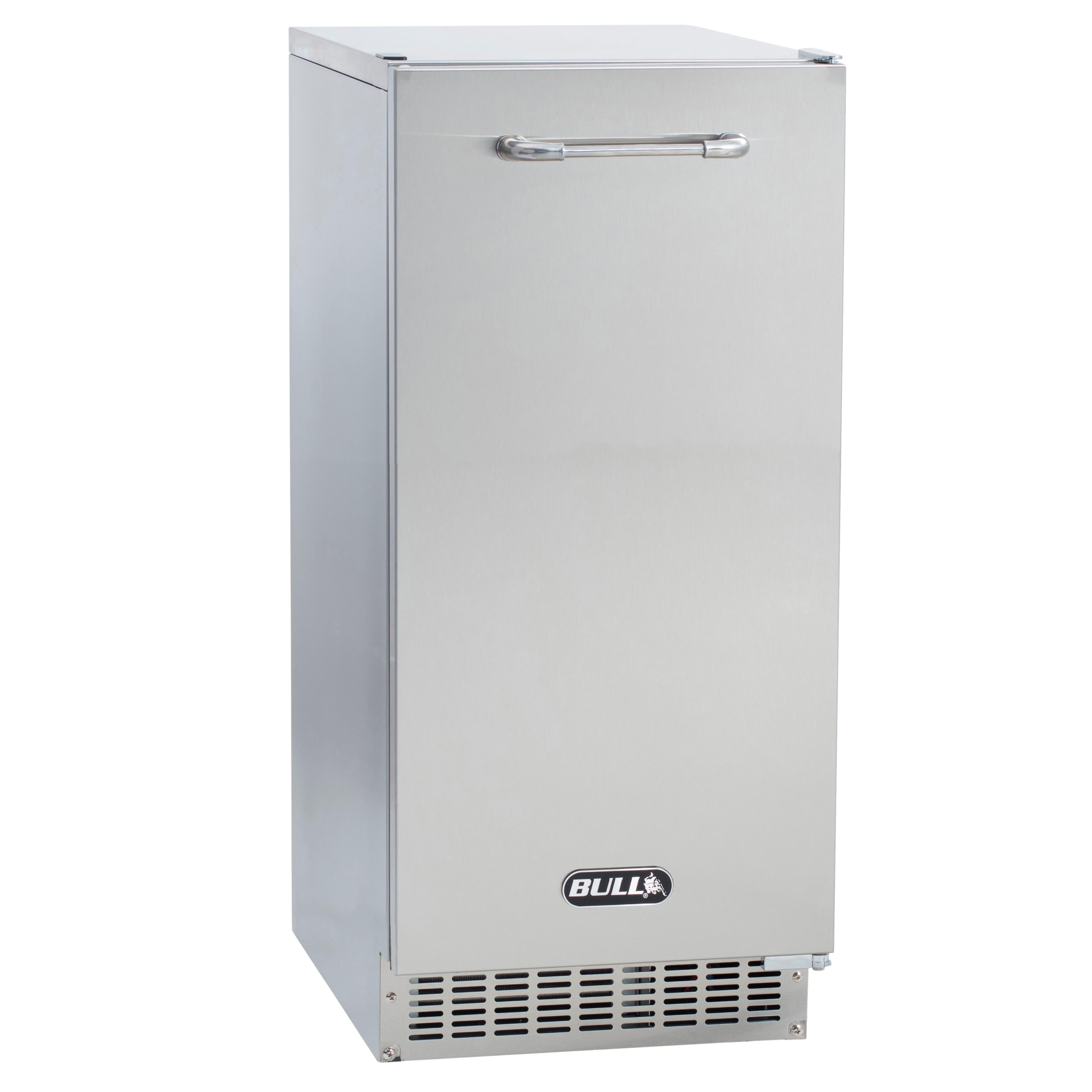 Bull BBQ 62 Lb. 15-Inch Outdoor Rated Gourmet Cube Ice Maker with Gravity Drain - Stainless Steel