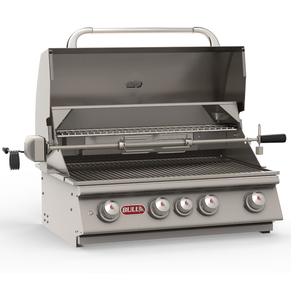 Bull BBQ Angus 30-inch 4-burner built-in natural gas grill with rear infrared burner, 304 stainless steel construction