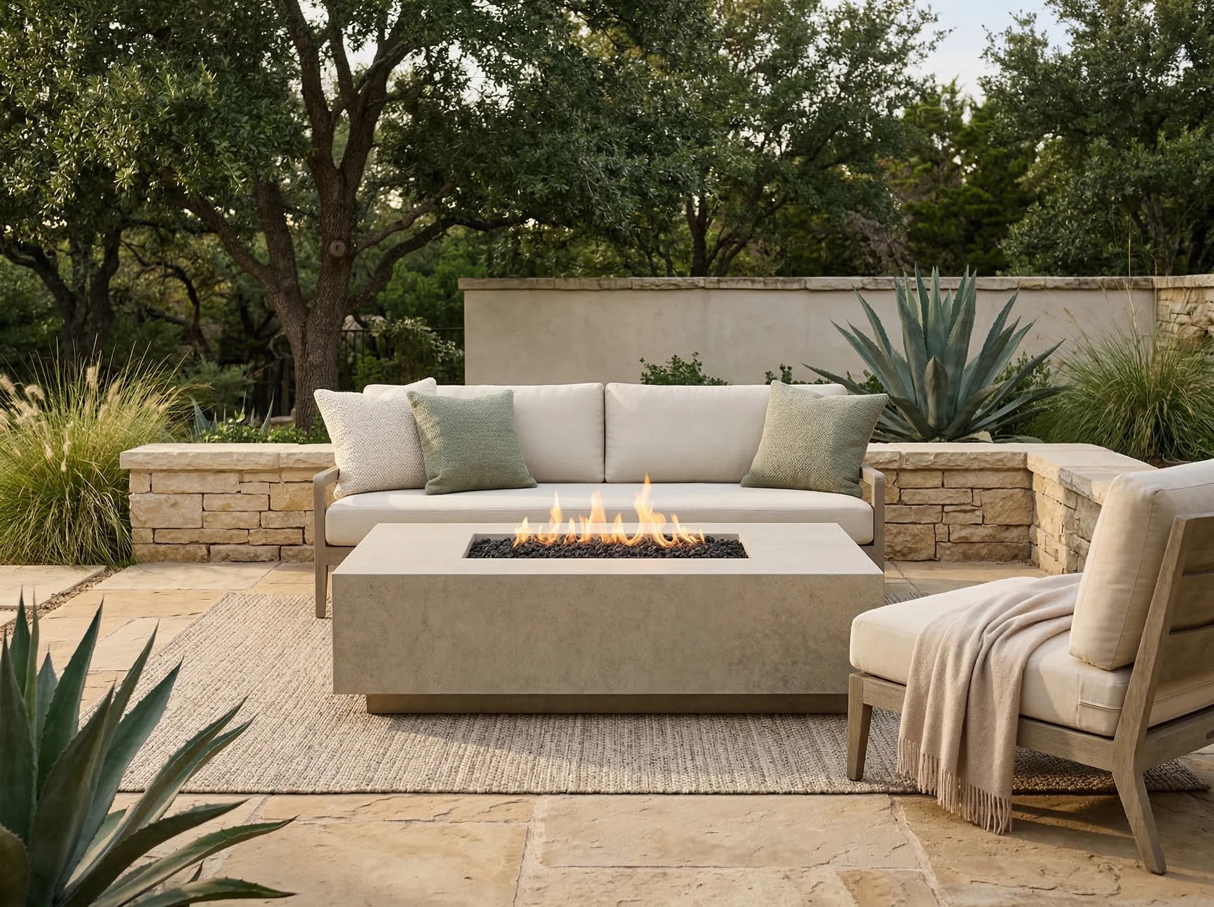 Prism Hardscapes Tavola 7 60-Inch 65,000 BTU Gas Rectangular Fire Pit Table — image 1