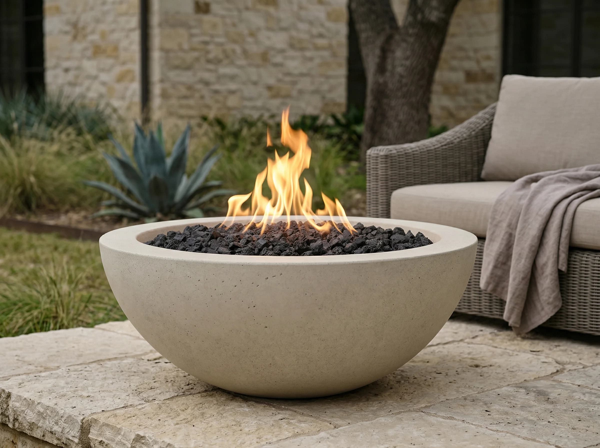 Prism Hardscapes Moderno 2 29-Inch 65,000 BTU Natural Gas Round Fire Pit Bowl - Pewter — image 1