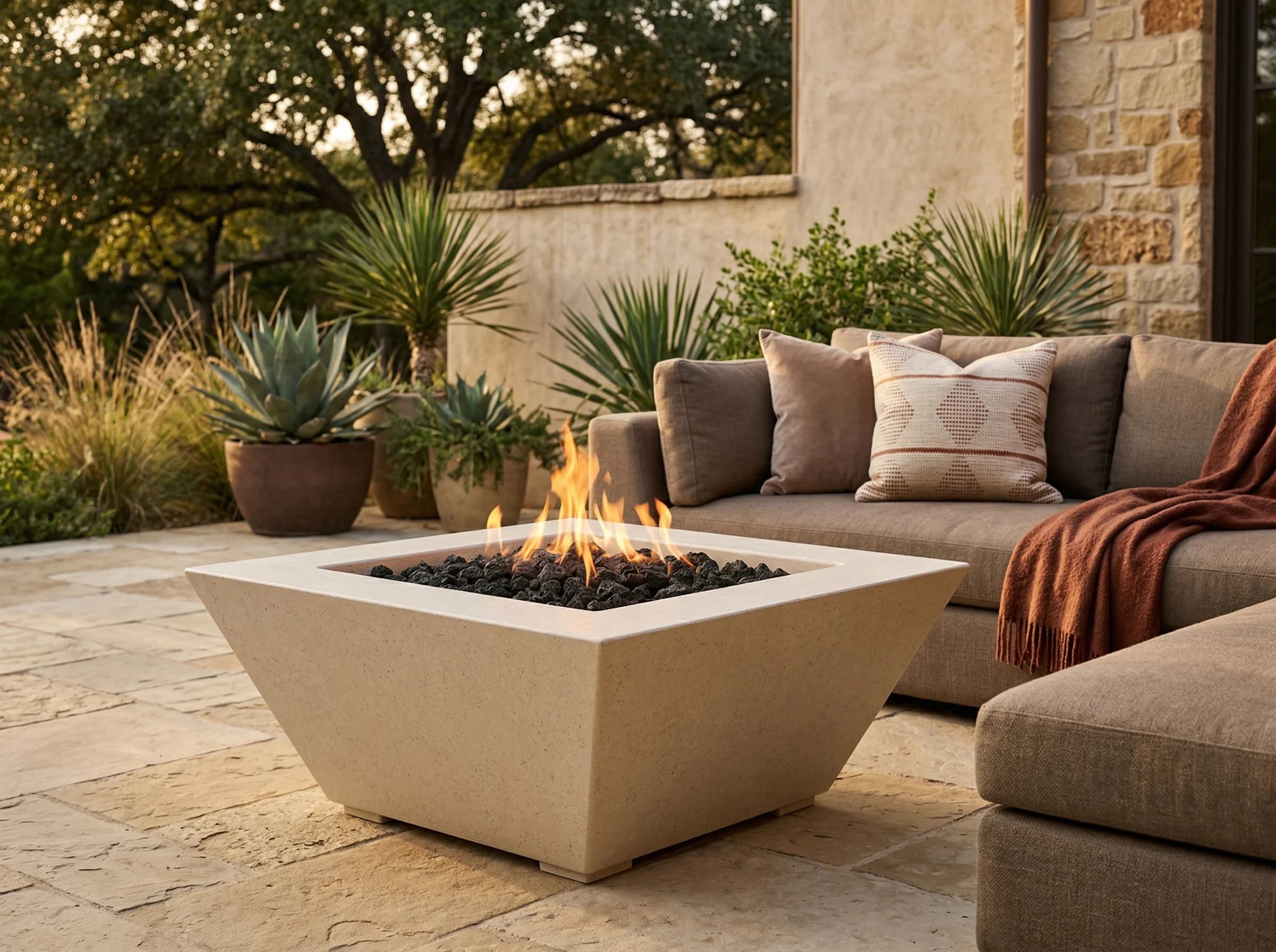 Prism Hardscapes Lombard 40-Inch 65,000 BTU Propane Gas Square Fire Pit Table - Ebony — image 1